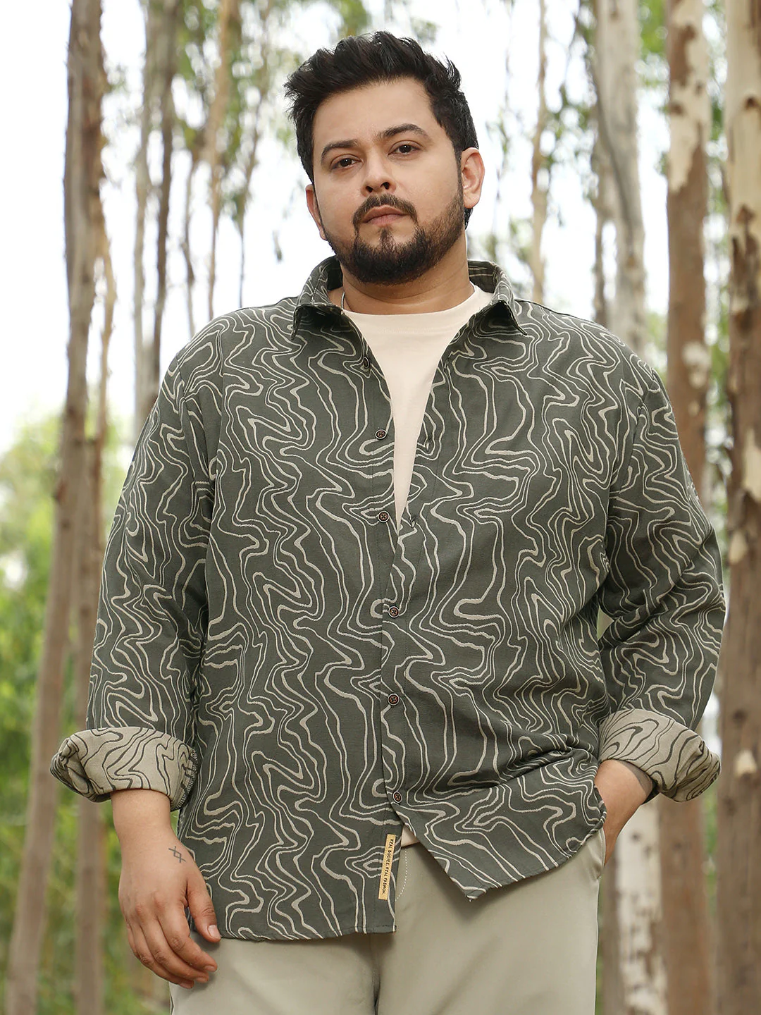 Constract-Fluid Jacquard Shirt - Image 2