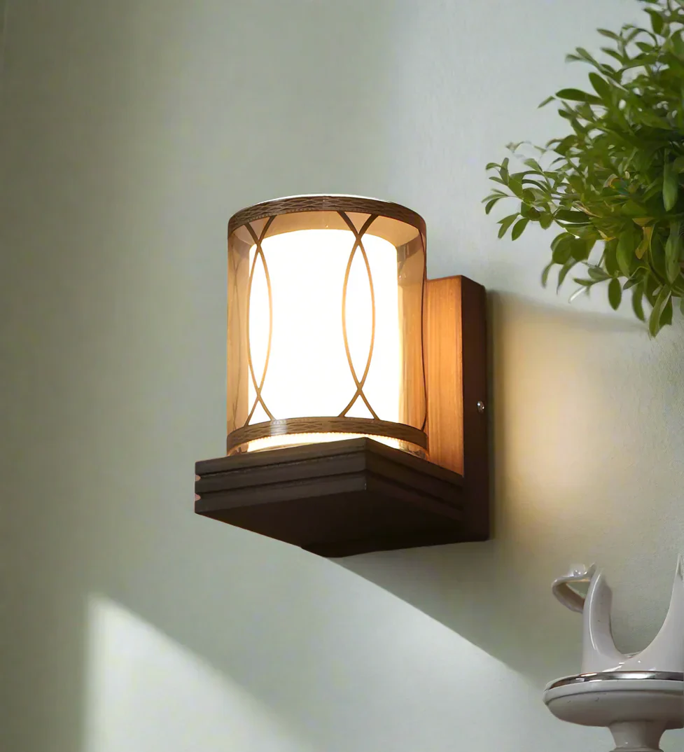 Contemporary Brown Wood Wall Light - Image 4