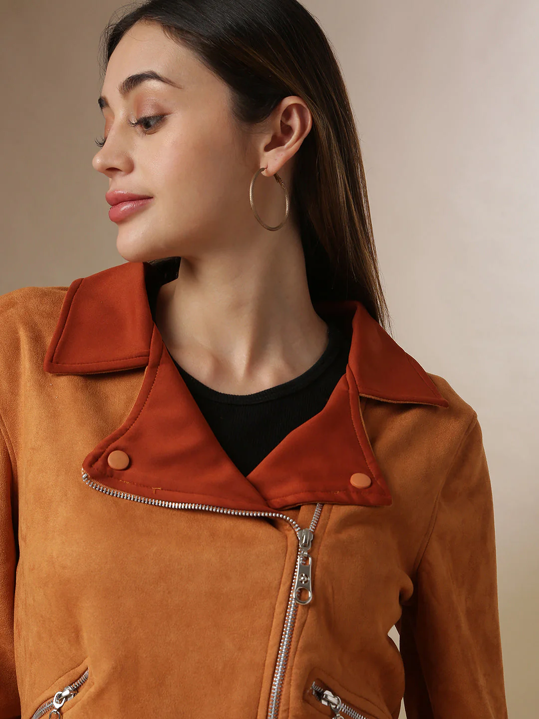 Contrast Biker Jacket - Image 6