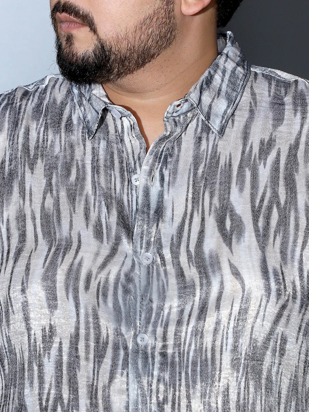 Contrast-Brush Imprint Shirt - Image 7