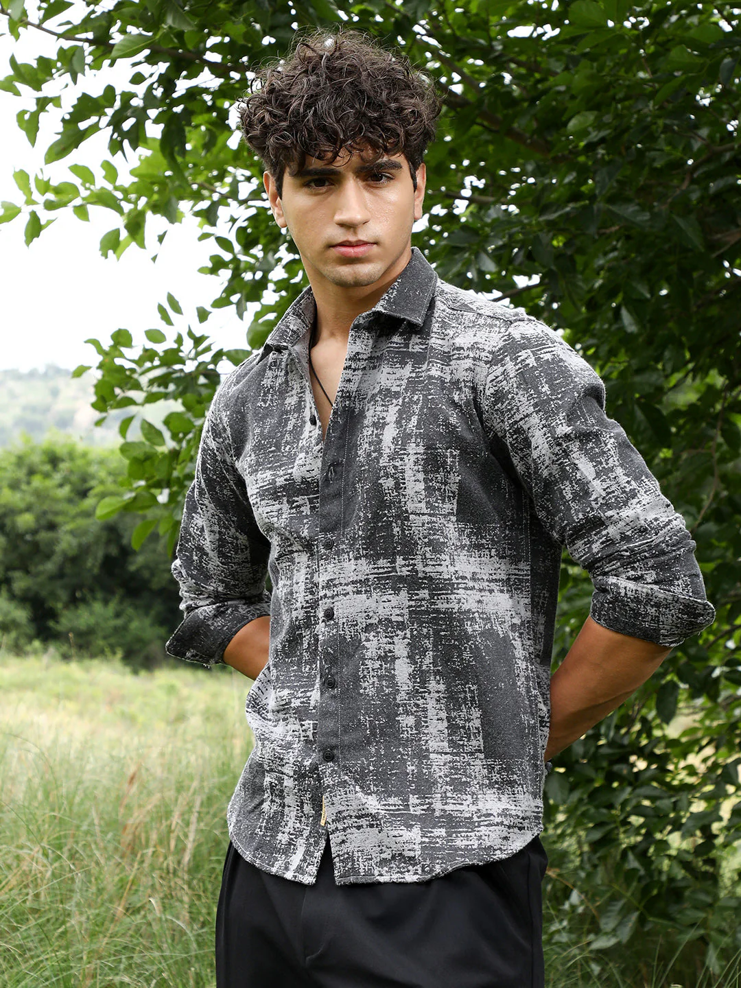 Contrast-Brushed Jacquard Shirt - Image 3