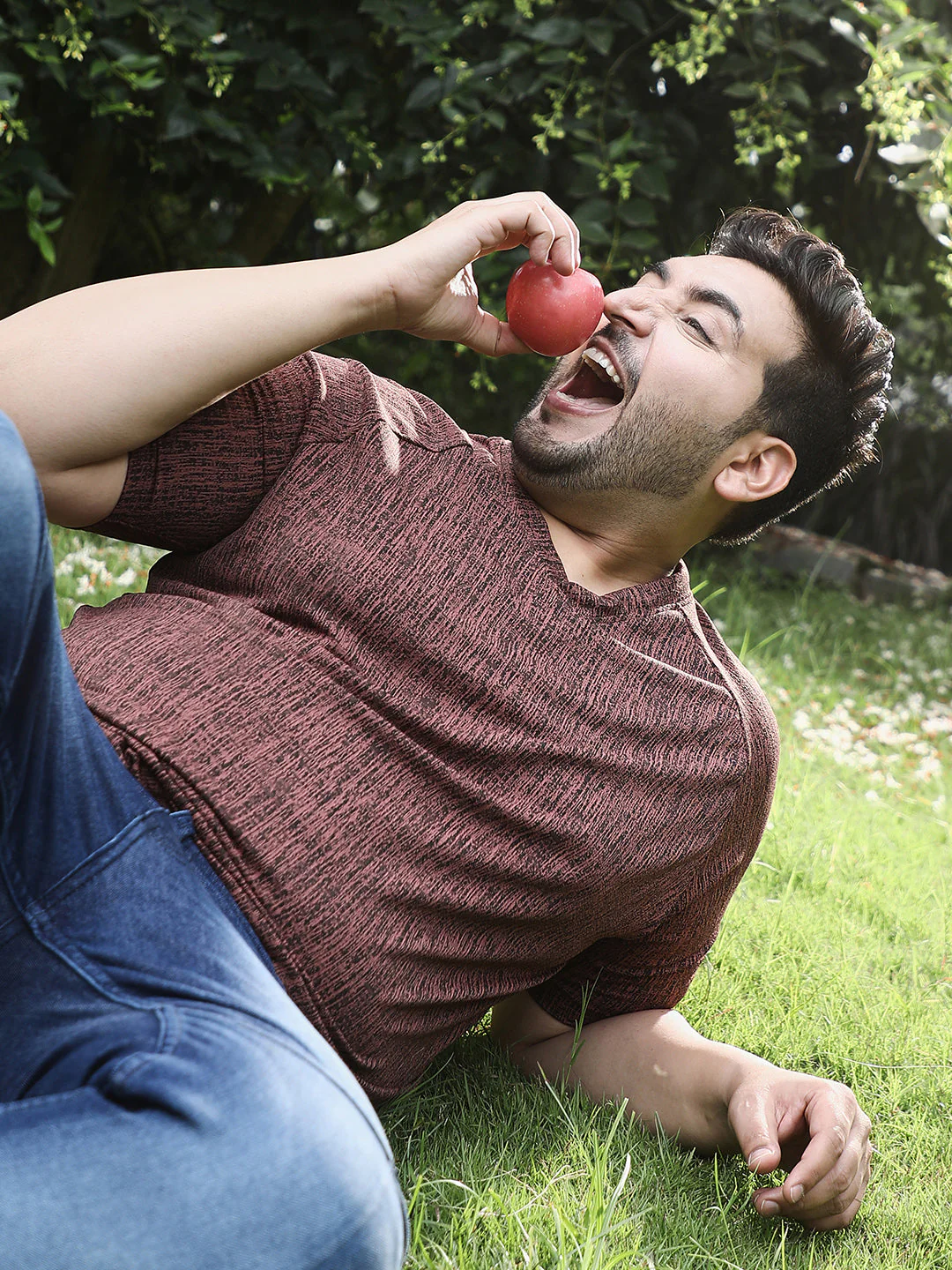 Contrast-Heathered Knitted T-Shirt - Image 63