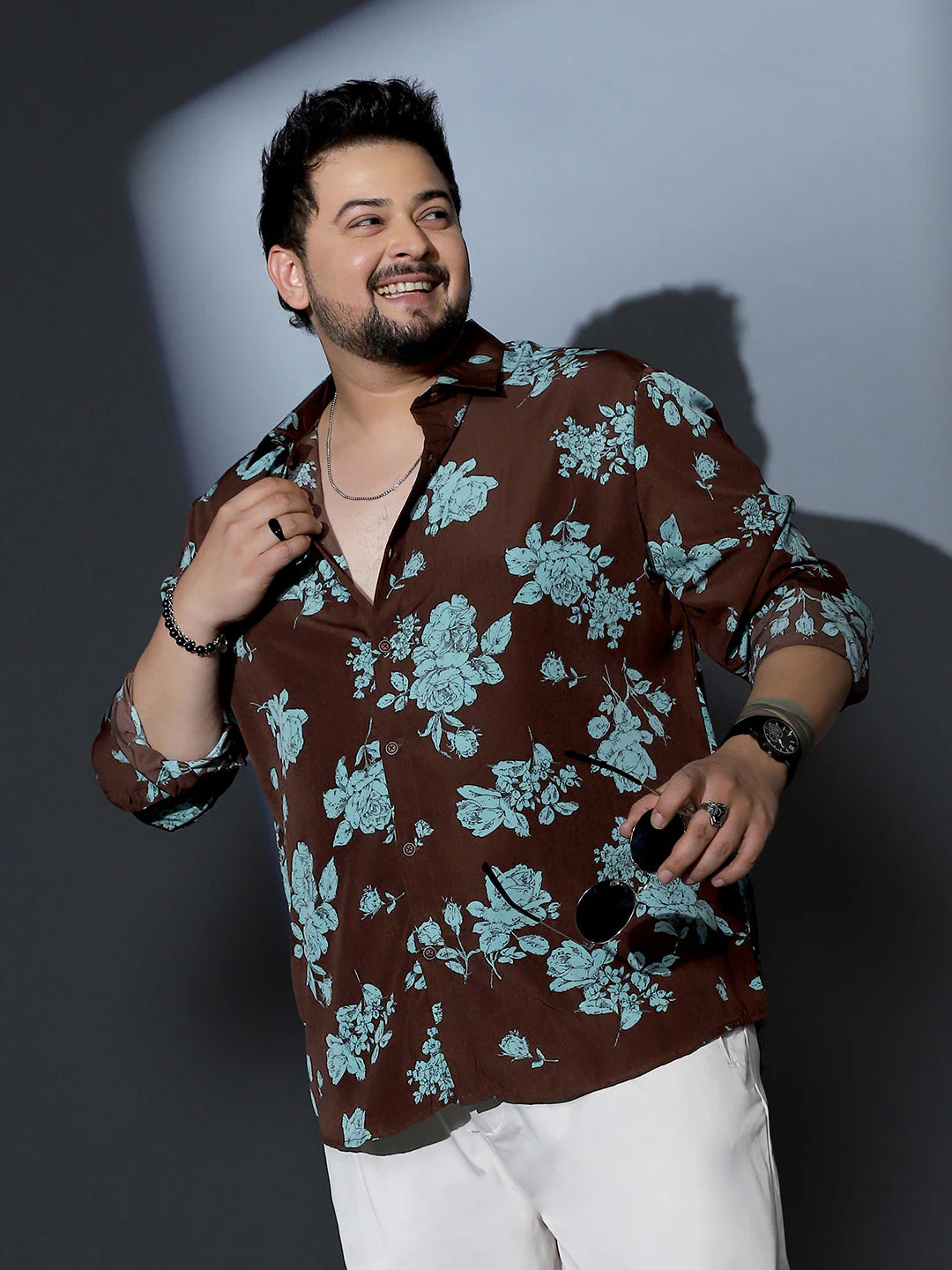 Contrast-Roses Imprint Shirt - Image 13