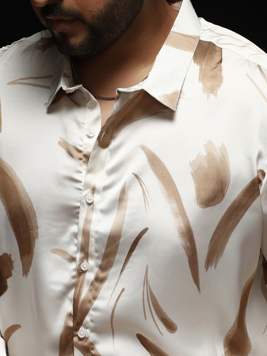 Contrast-Strokes Imprint Shirt - Image 7