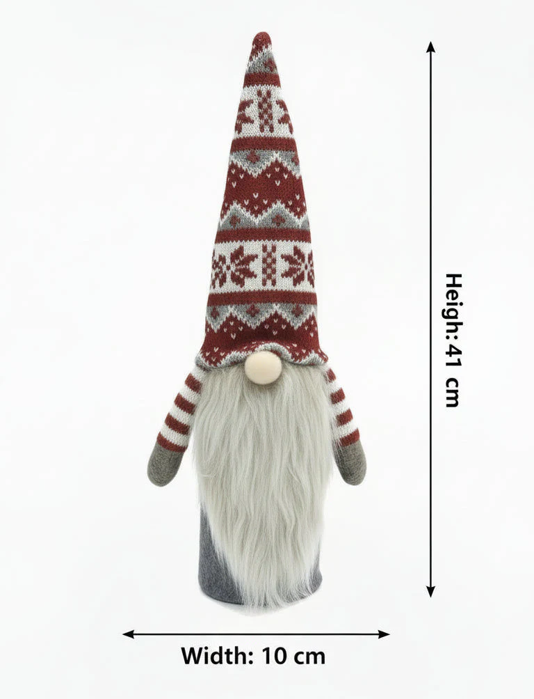 Coral Tree Knitted Christmas Wine Bottle Cover – Nordic Gnome Design - Image 4