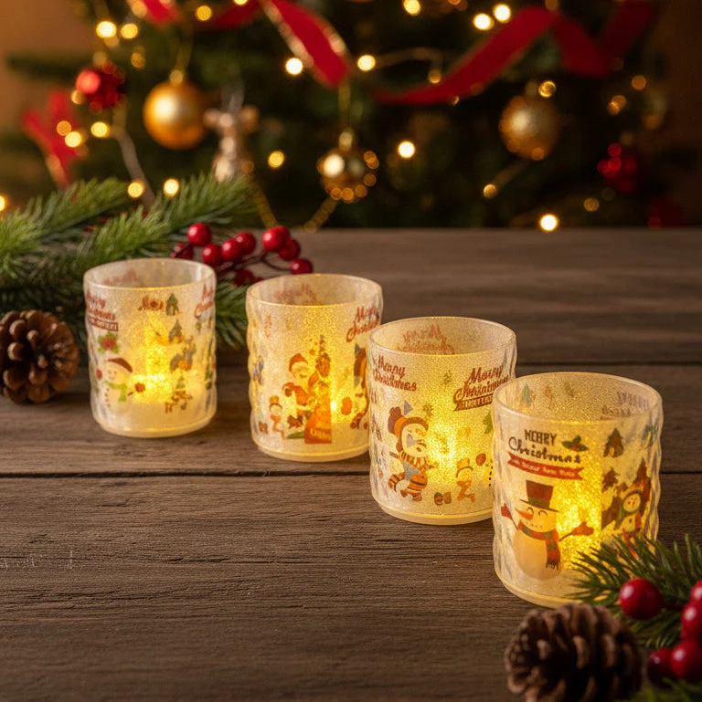 Coral Tree LED Christmas Printed Candle Lights Set of 4/5 - Image 10