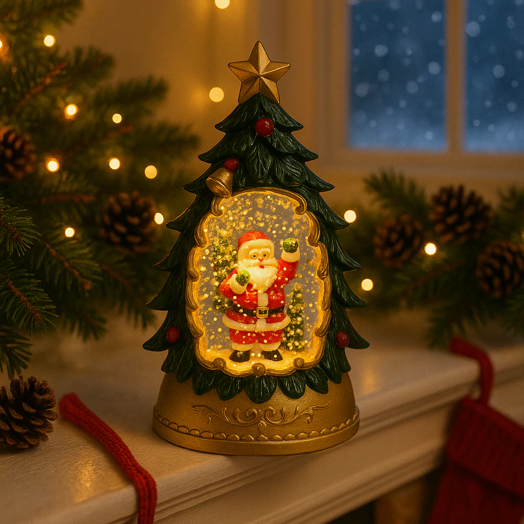Coral Tree LED Santa Christmas Tree Lantern – 14.5 cm Festive Table Décor Light - Image 4