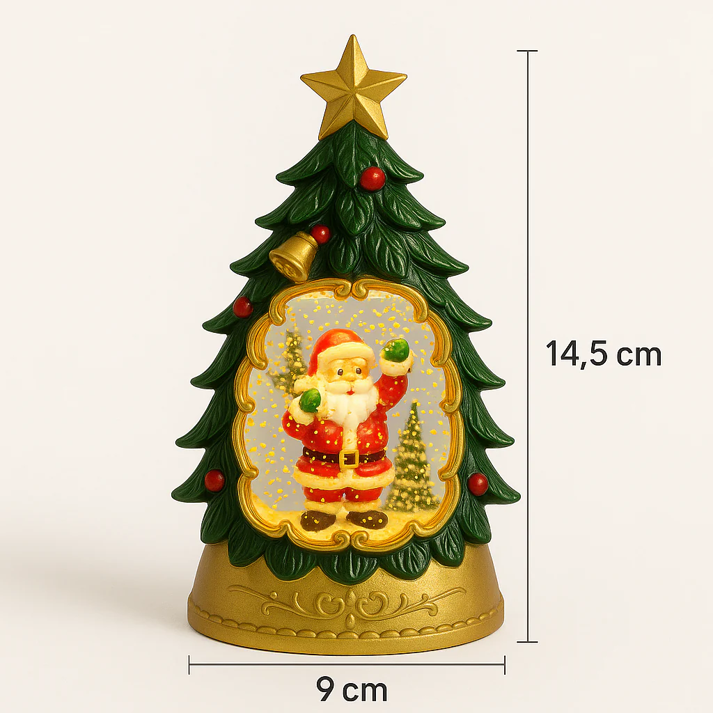 Coral Tree LED Santa Christmas Tree Lantern – 14.5 cm Festive Table Décor Light - Image 6