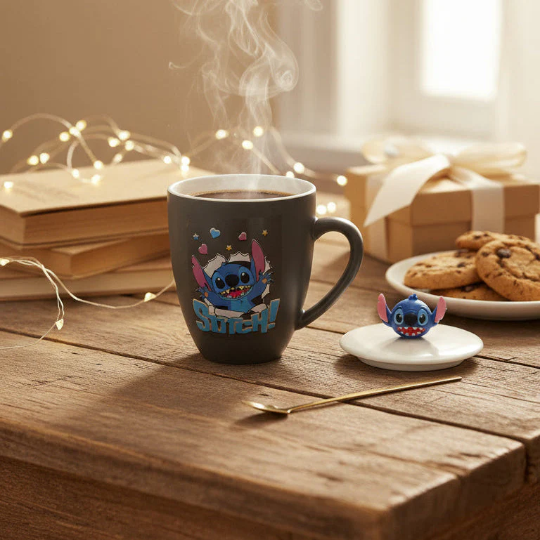 Coral Tree Stitch Ceramic Mug with Lid & Spoon – Cute Cartoon Coffee Cup - Image 8