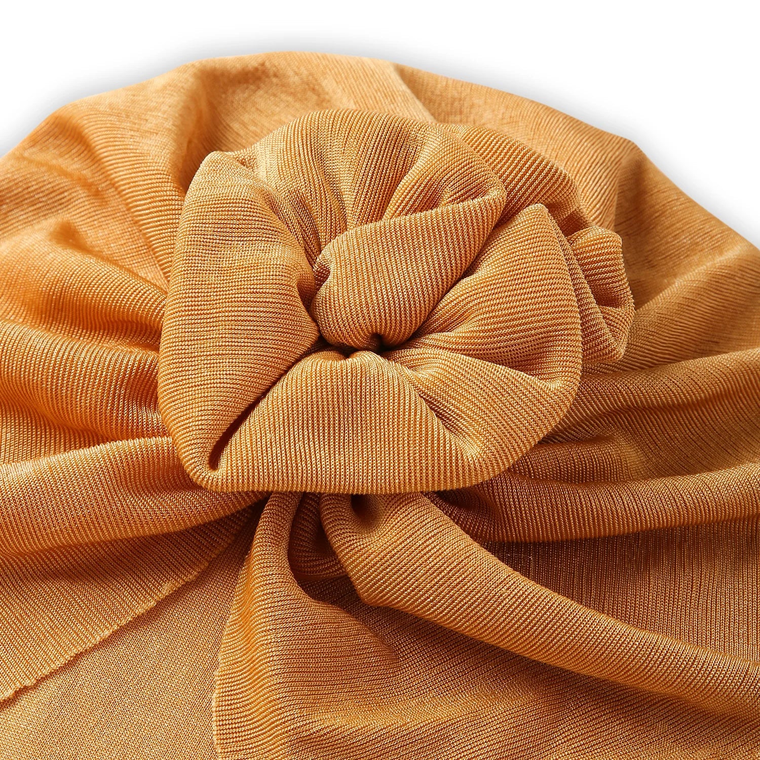 Cotton Baby Turban Cap – Soft, Stylish & Comfortable Mustard - Image 3