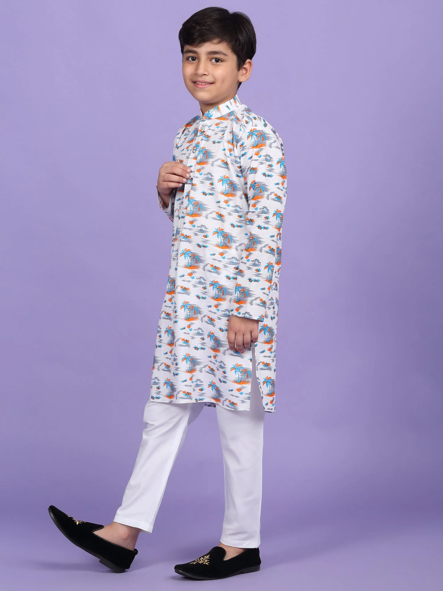 Cotton Blend Abstract Printed Kurta Set - Image 20
