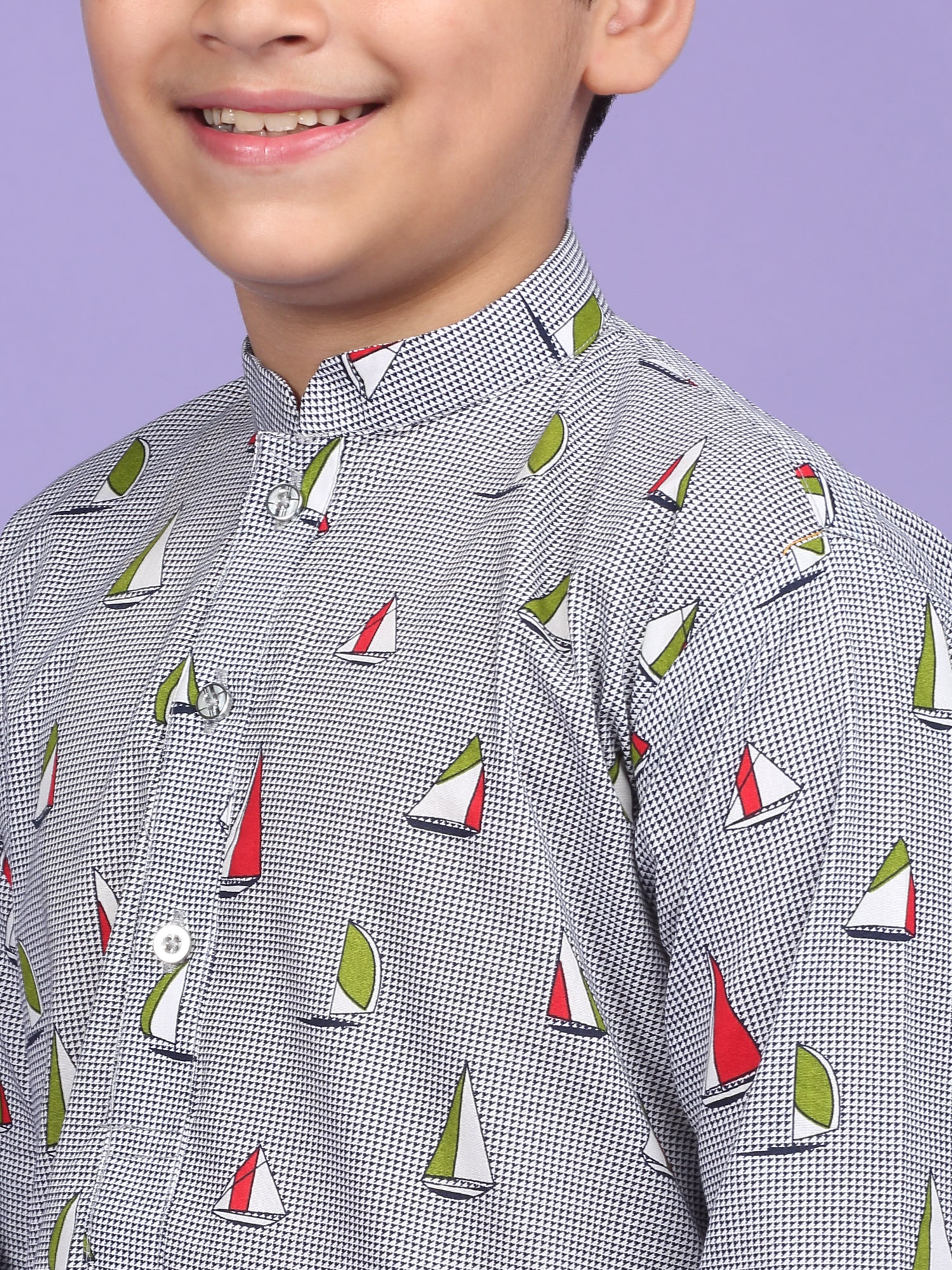 Cotton Blend Abstract Printed Kurta Set - Image 8