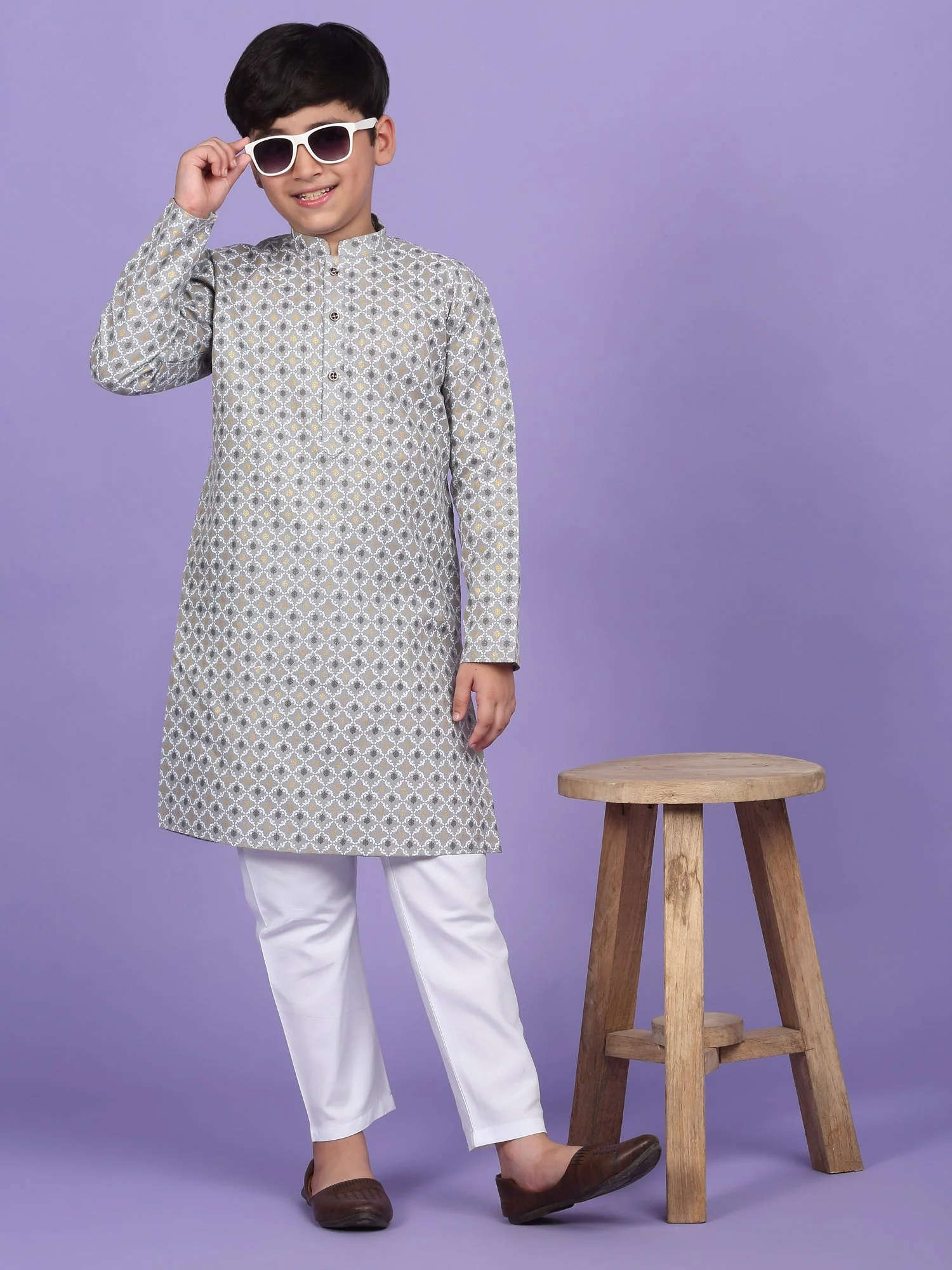 Cotton Blend Floral Printed Kurta Set - Image 58