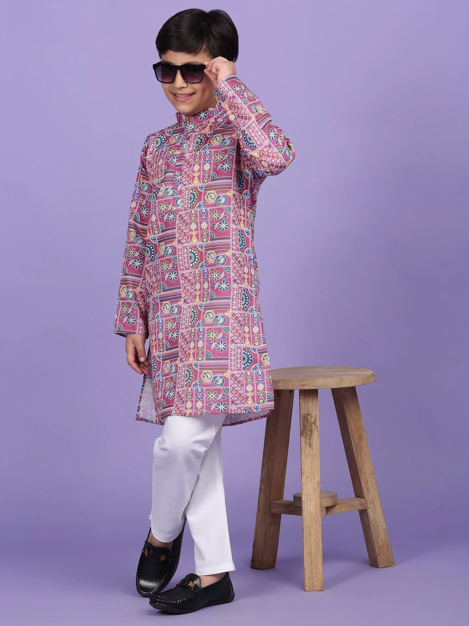 Cotton Blend Geometric Print Kurta - Image 67