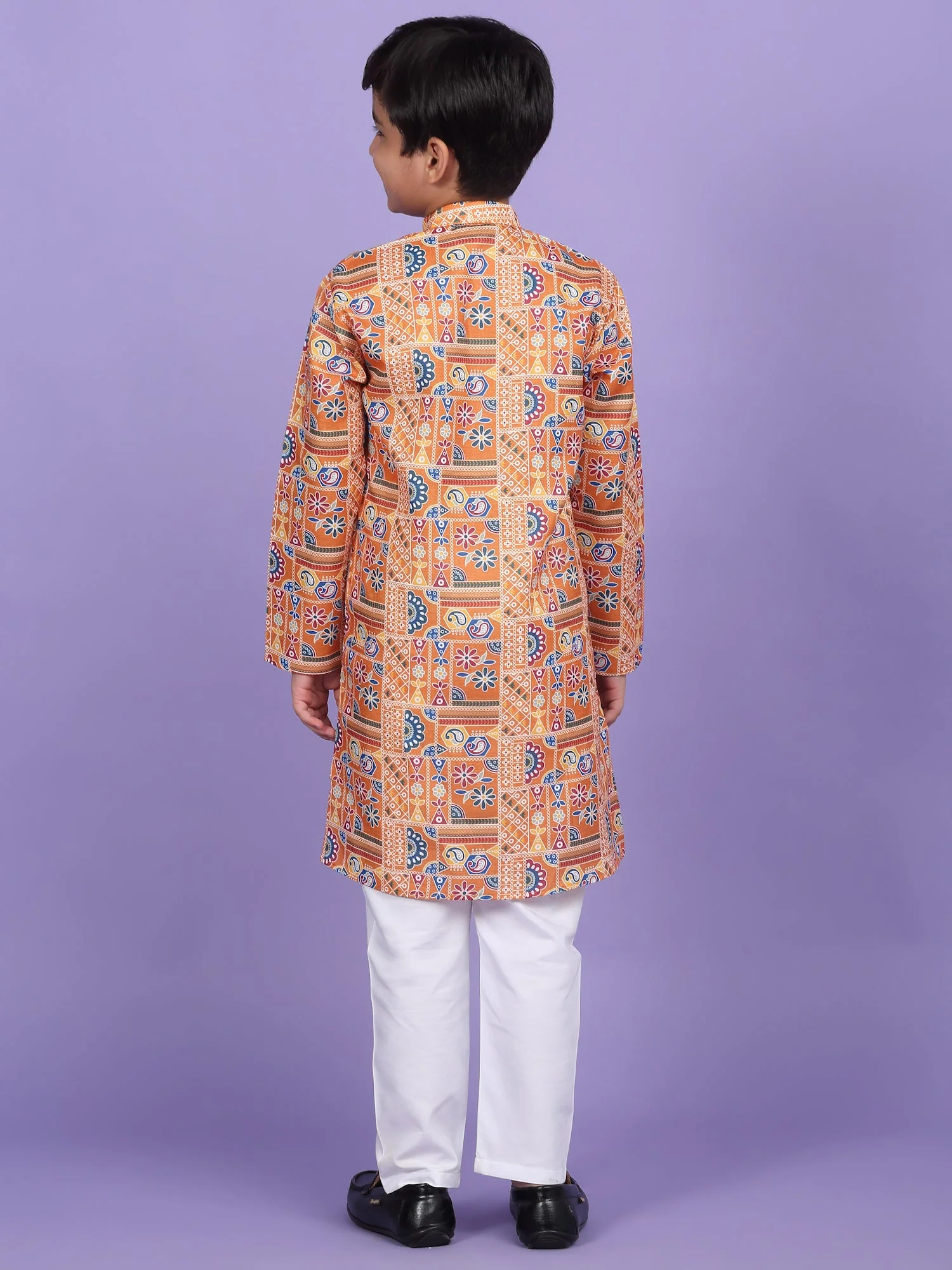 Cotton Blend Geometric Print Kurta Set - Image 2