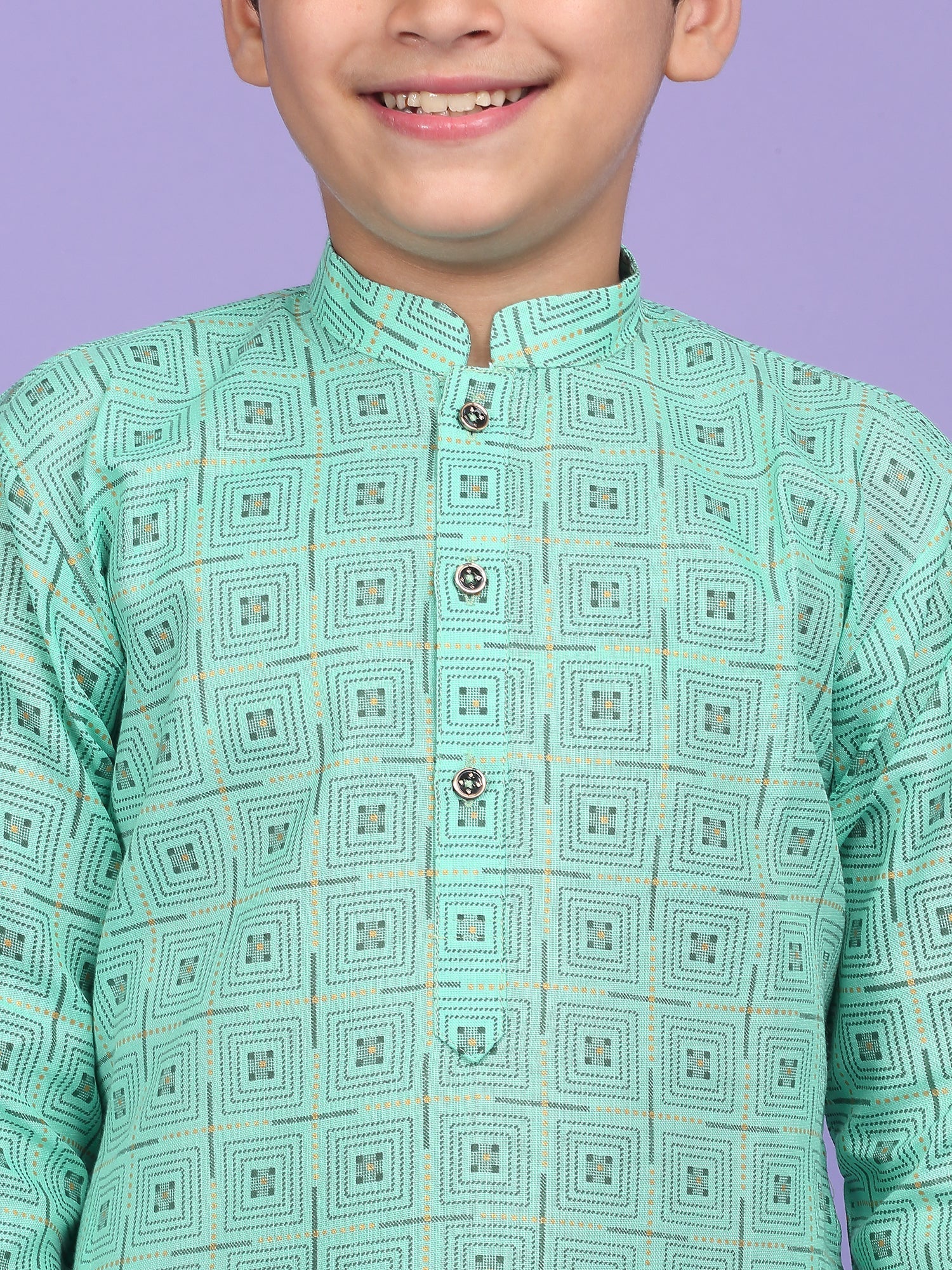 Cotton Blend Geometric Printed Kurta - Image 15