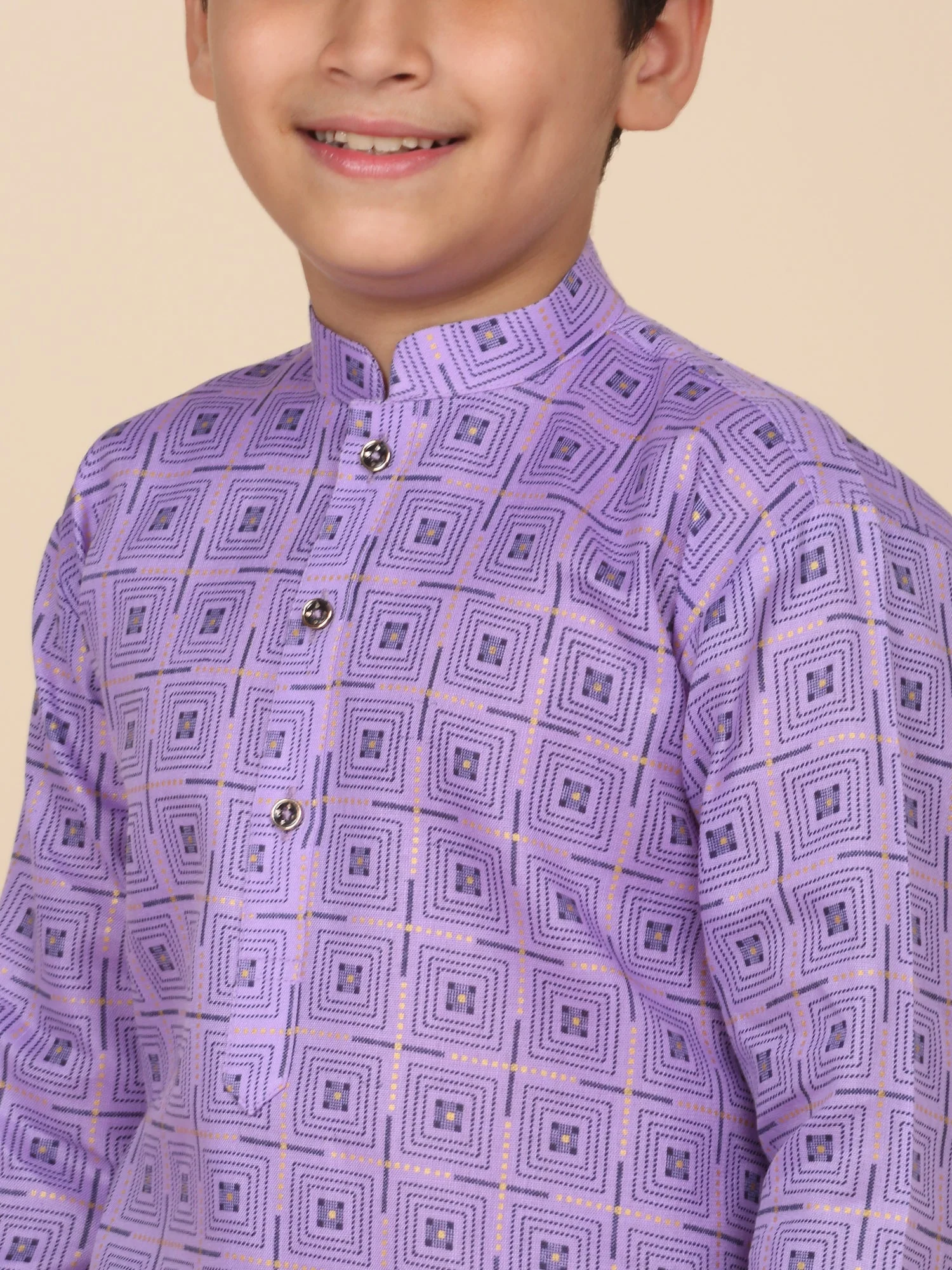 Cotton Blend Geometric Printed Kurta Set - Image 13