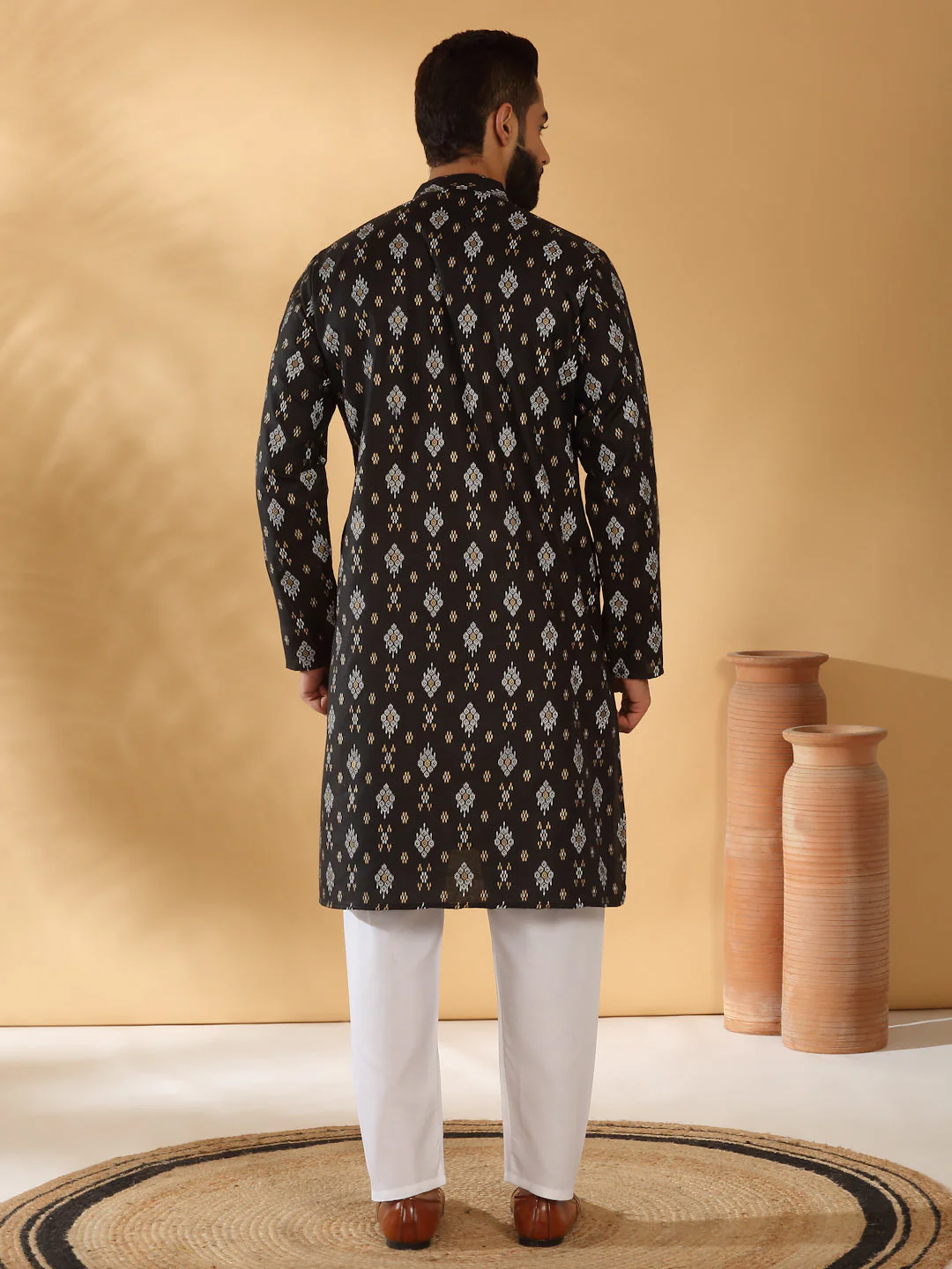 Cotton Blend Geometric Printed Straight Long Regular Kurta - Image 21
