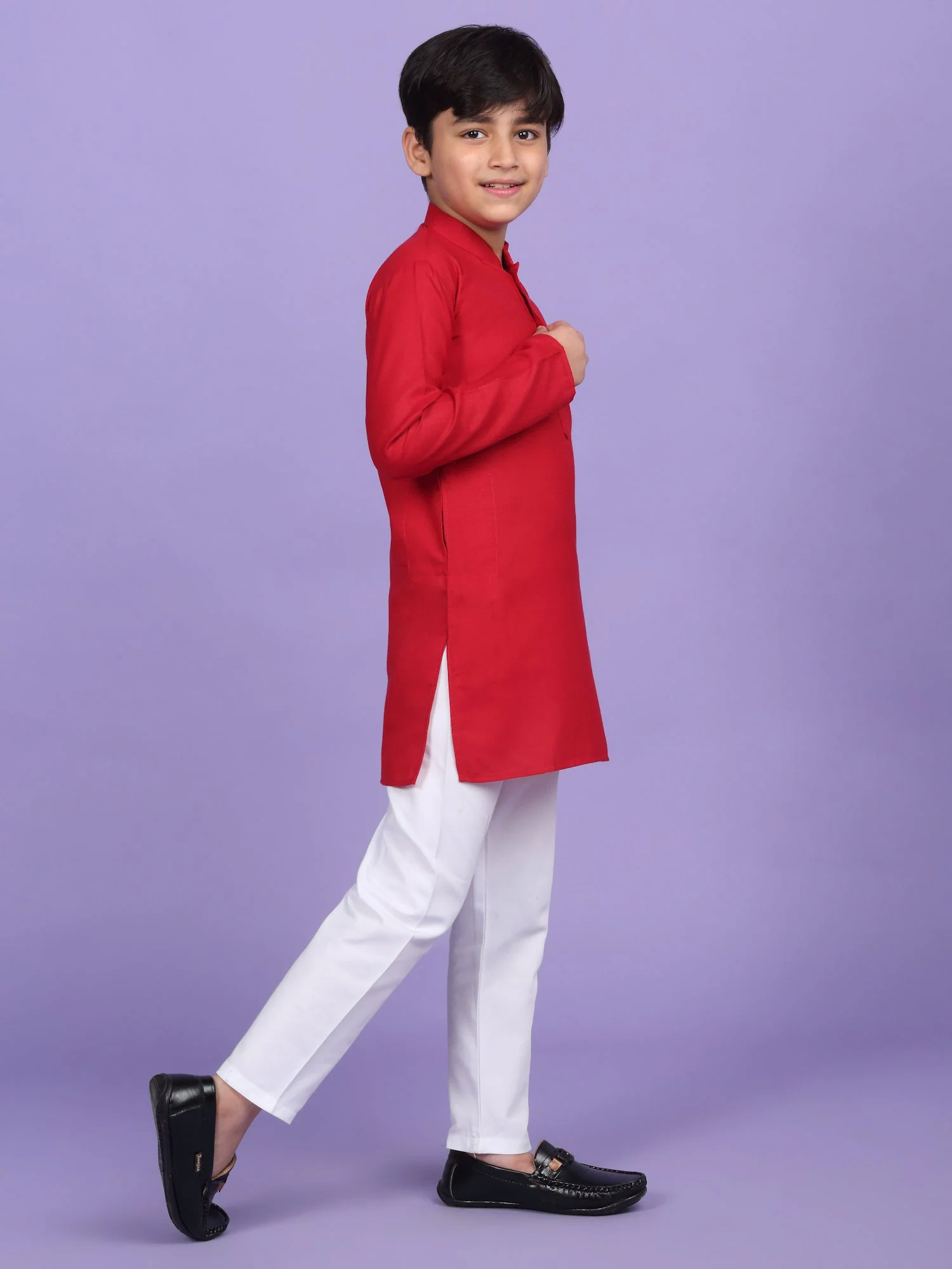 Cotton Blend Solid Kurta Set - Image 20