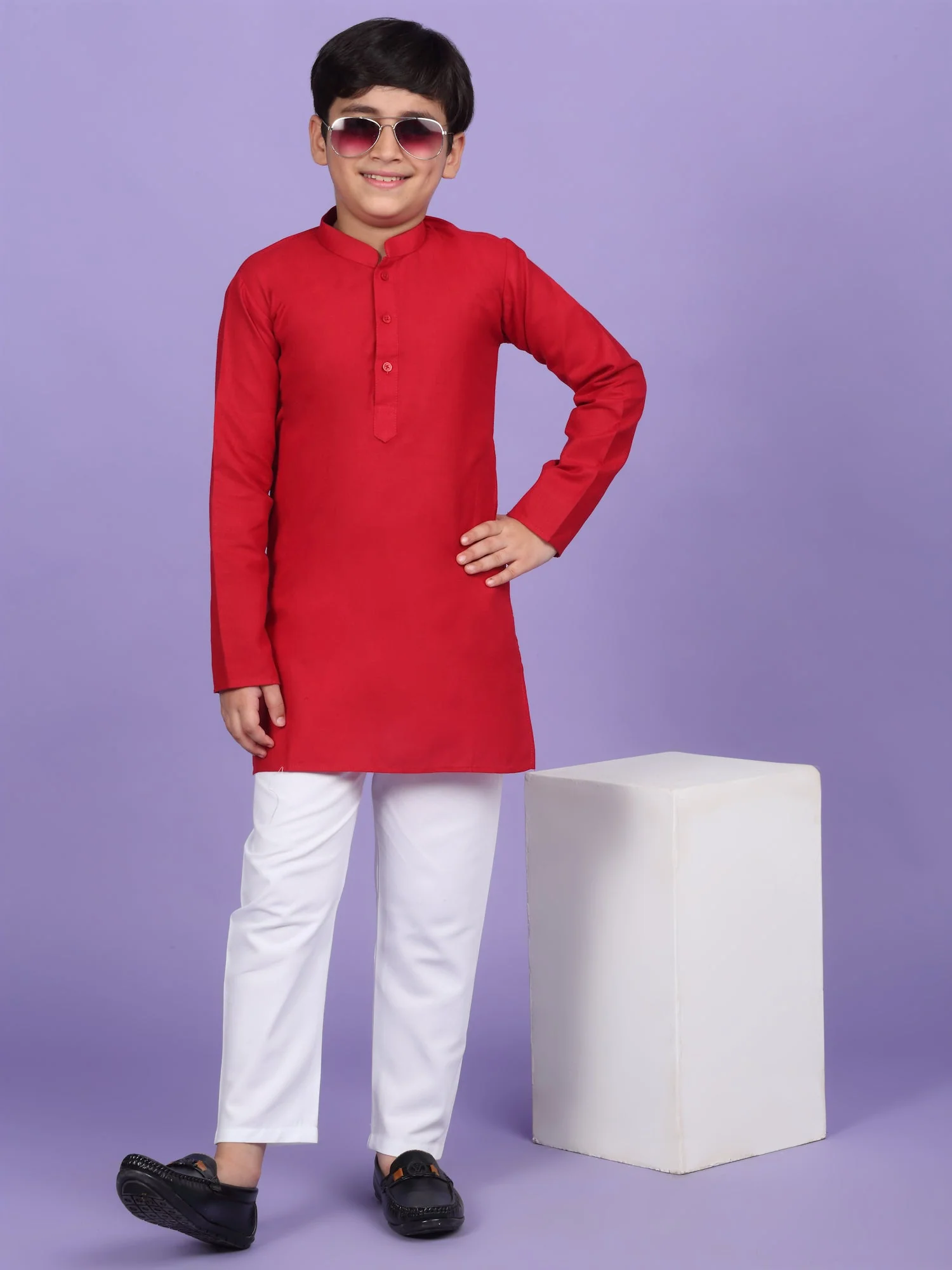 Cotton Blend Solid Kurta Set - Image 57