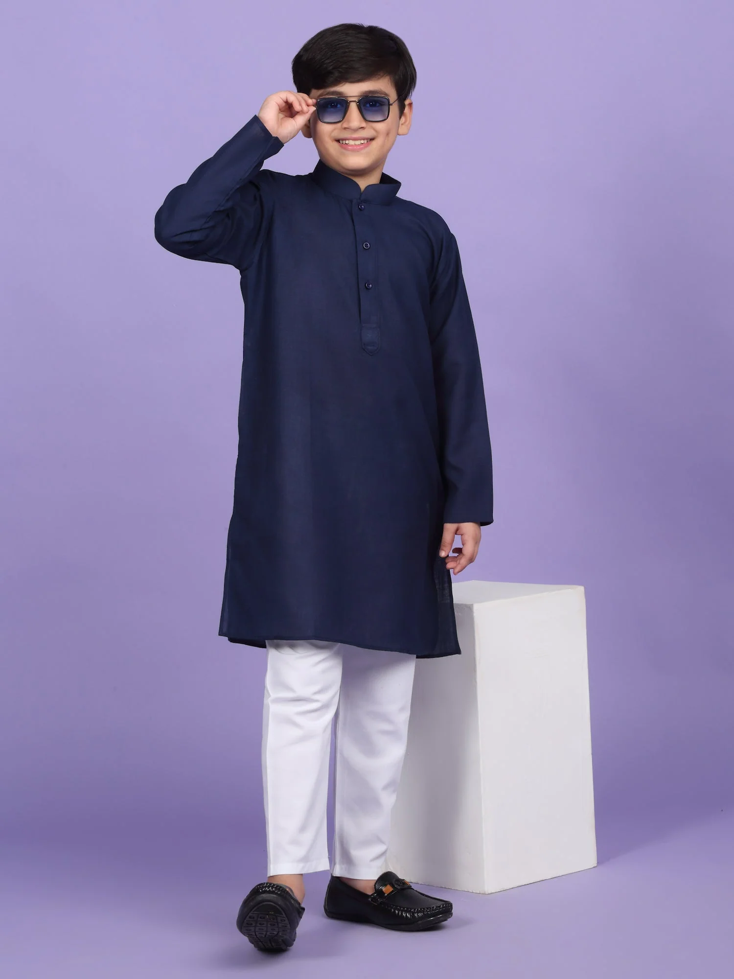 Cotton Blend Solid Kurta Set - Image 67