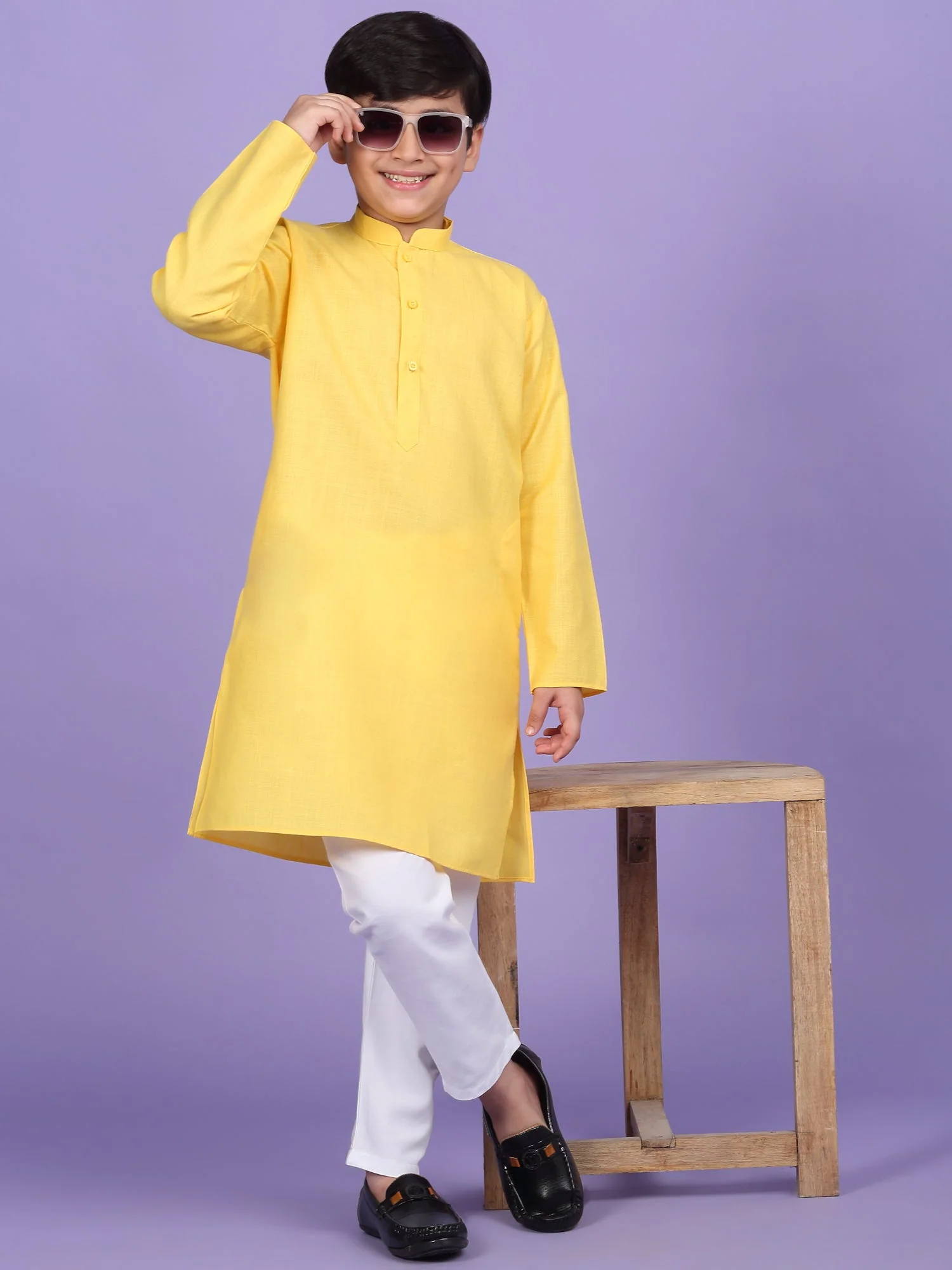 Cotton Blend Solid Kurta Set - Image 81