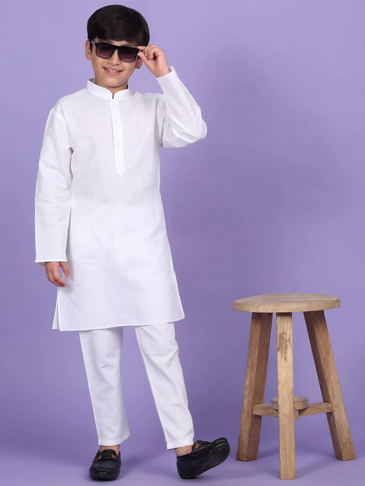 Cotton Blend Solid Kurta Set - Image 89