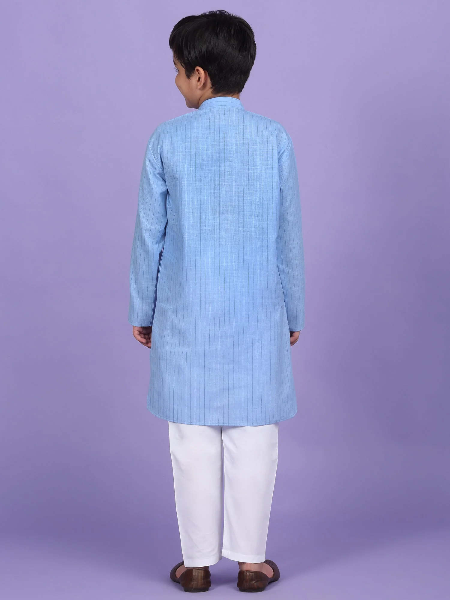 Cotton Blend Striped Kurta - Image 6