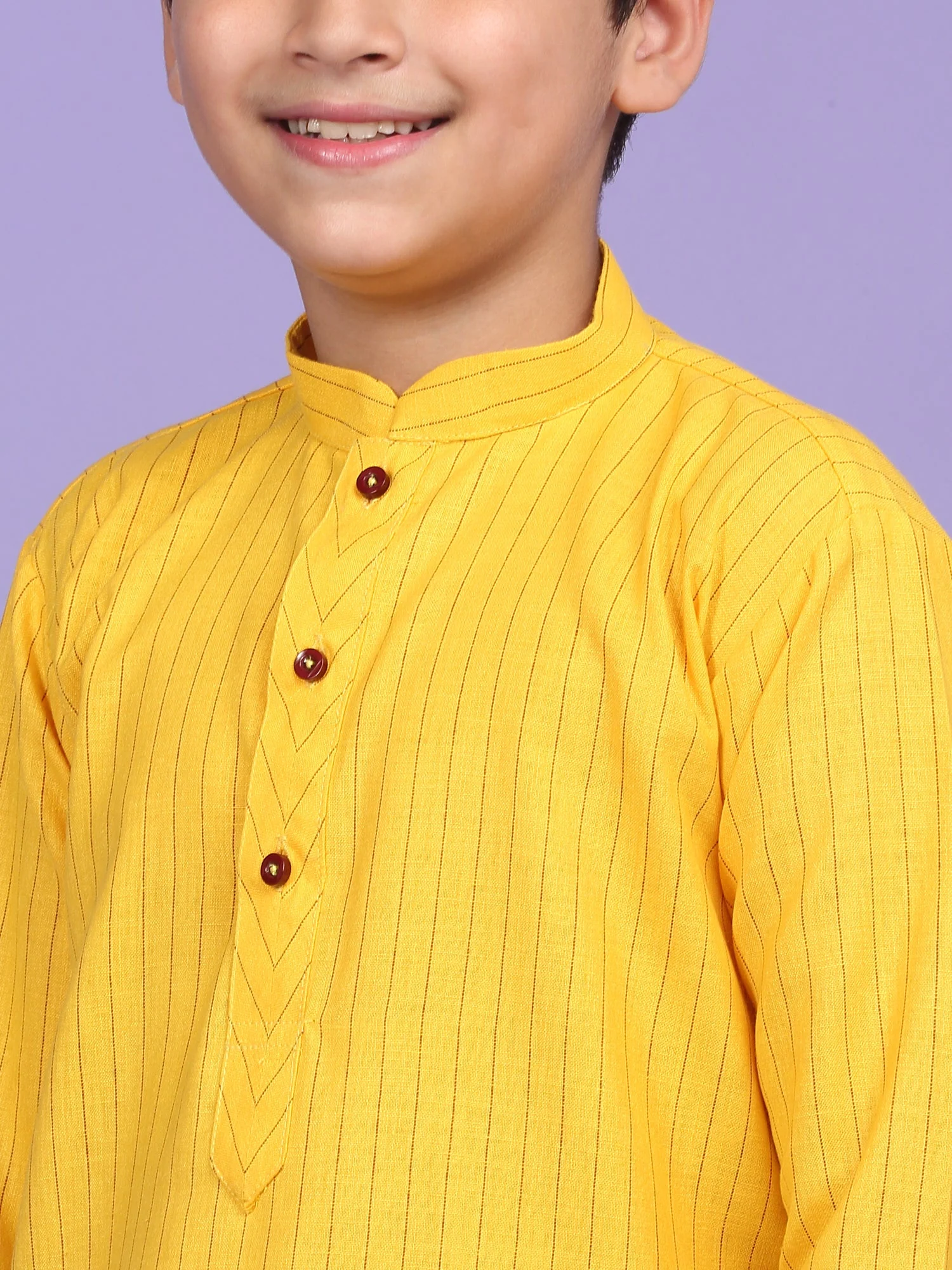 Cotton Blend Striped Kurta Set - Image 3