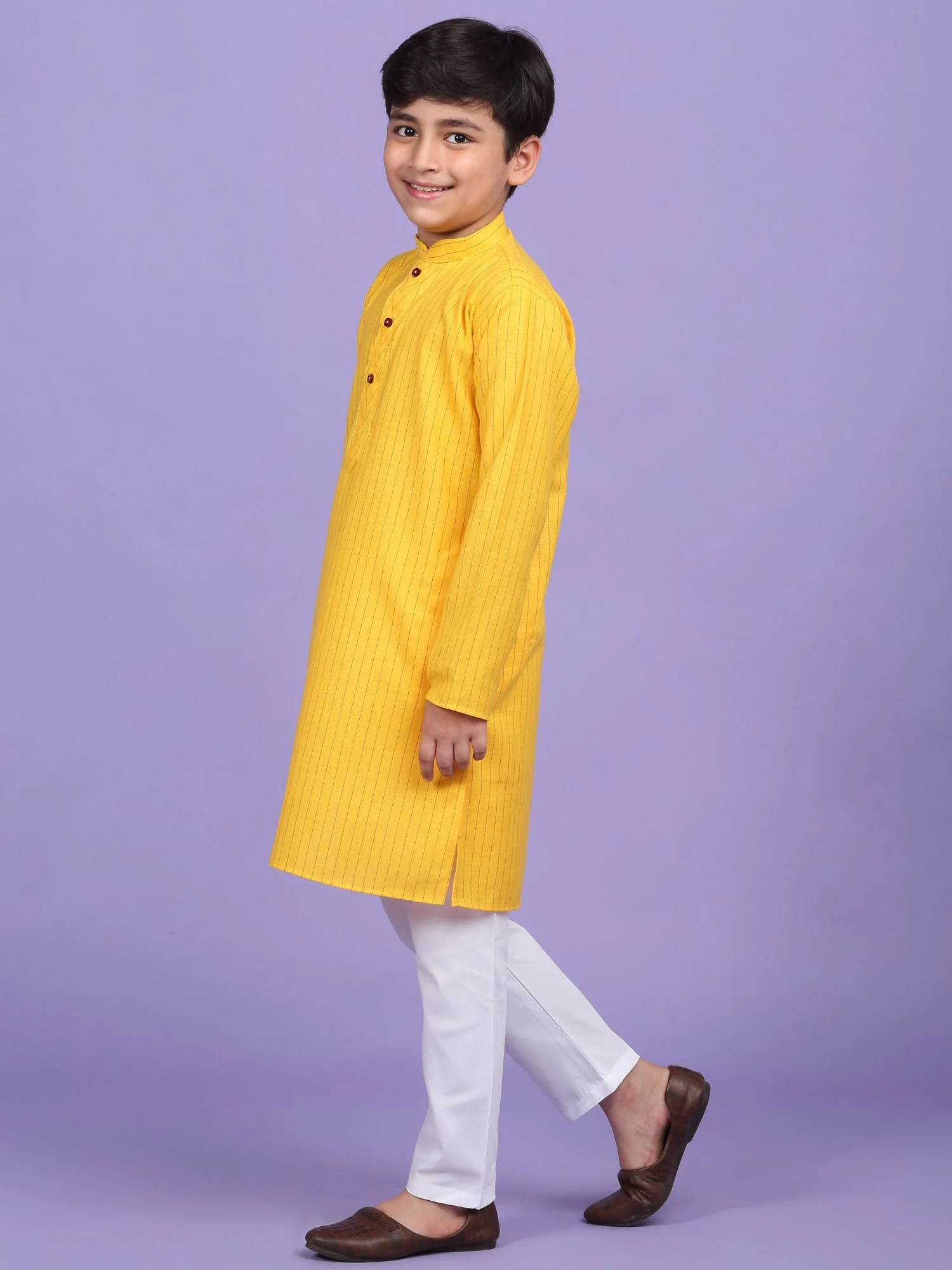Cotton Blend Striped Kurta Set - Image 5