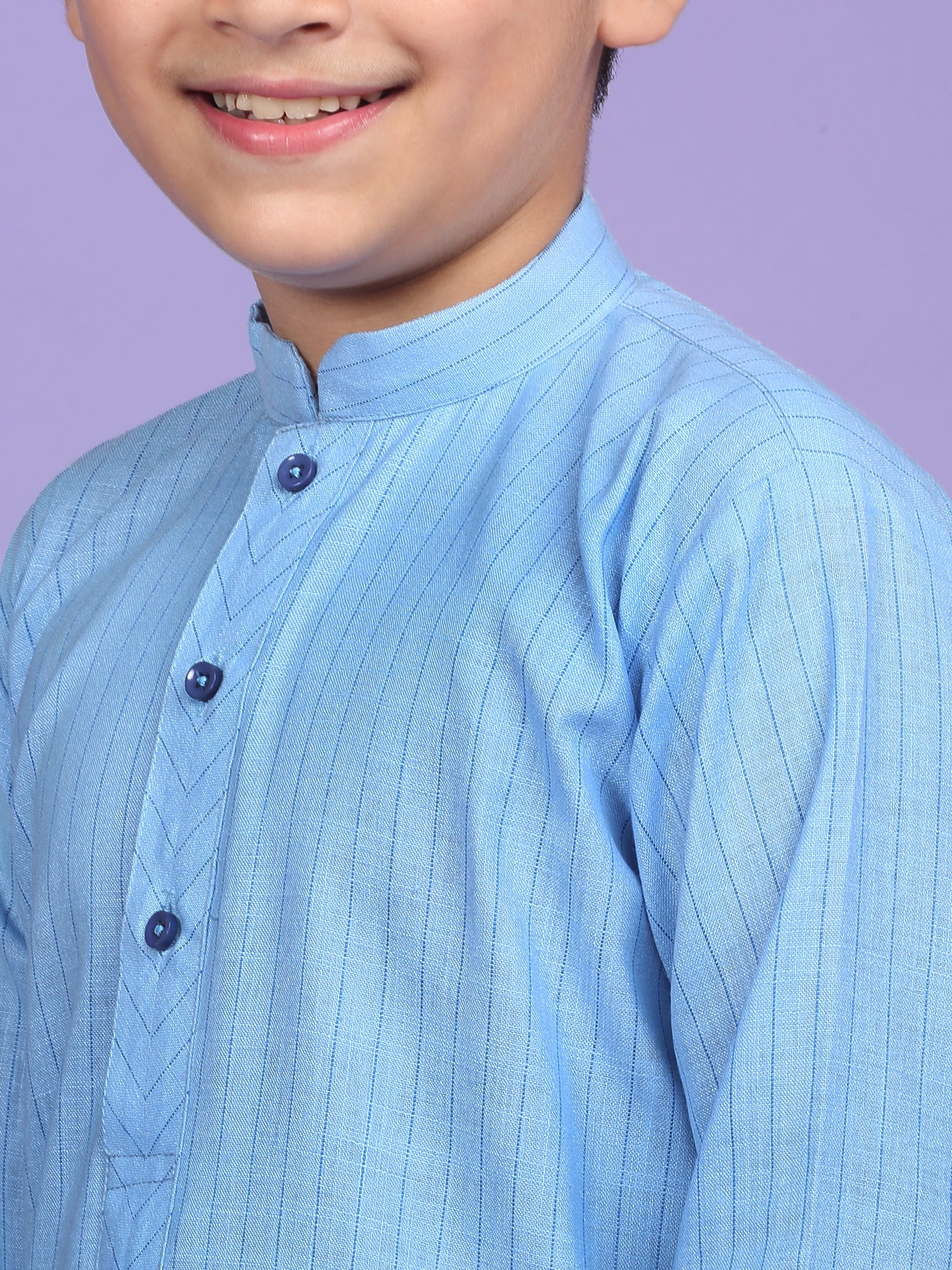 Cotton Blend Striped Kurta Set - Image 8