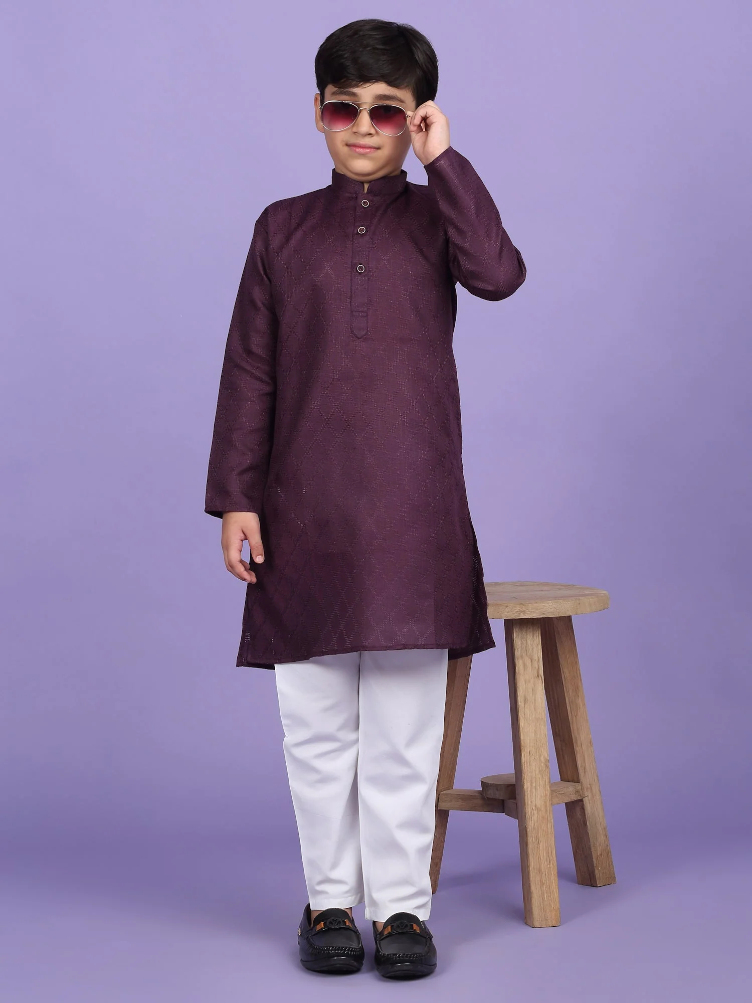 Cotton Blend Woven Design Kurta - Image 153