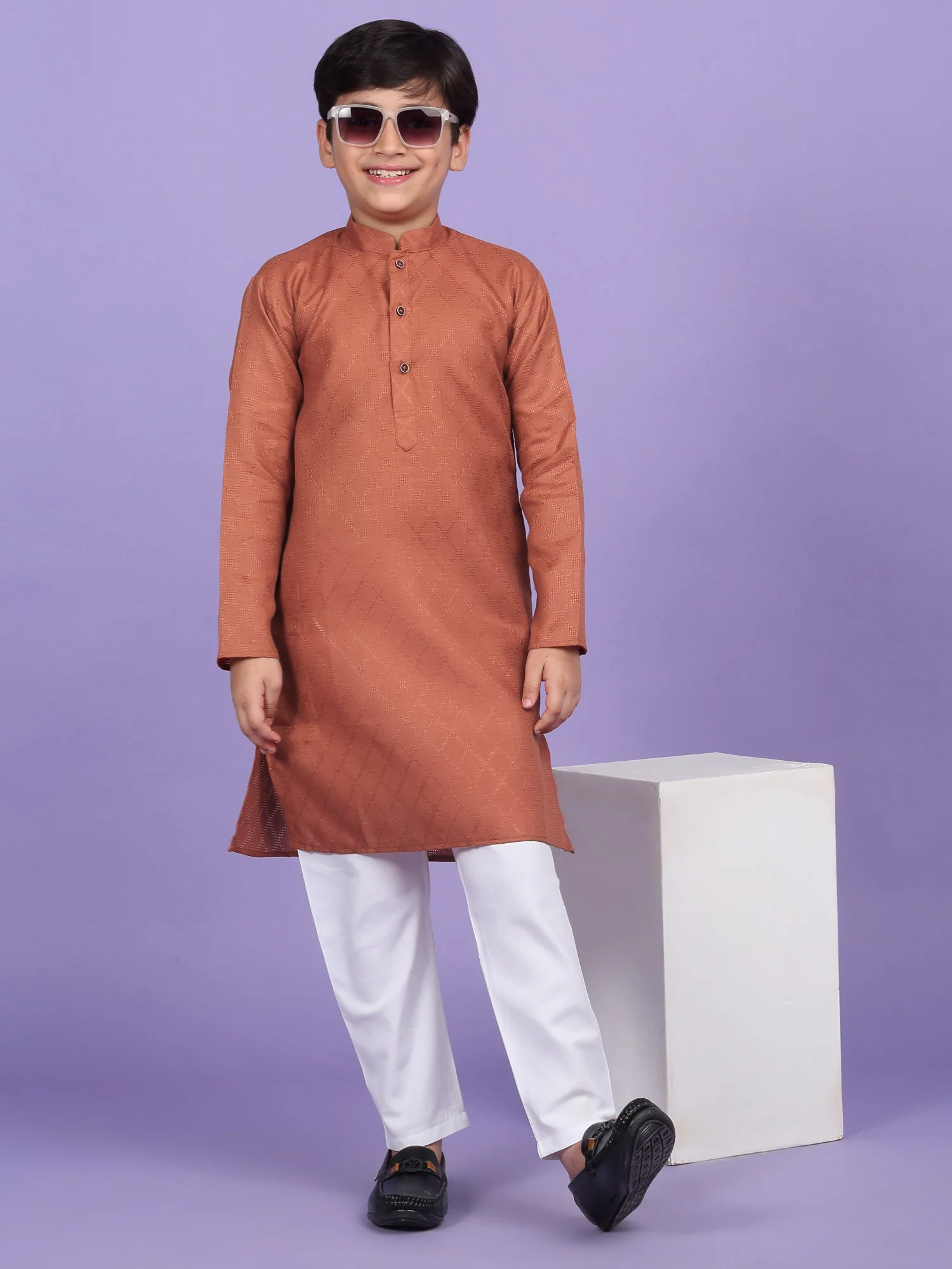 Cotton Blend Woven Design Kurta - Image 175