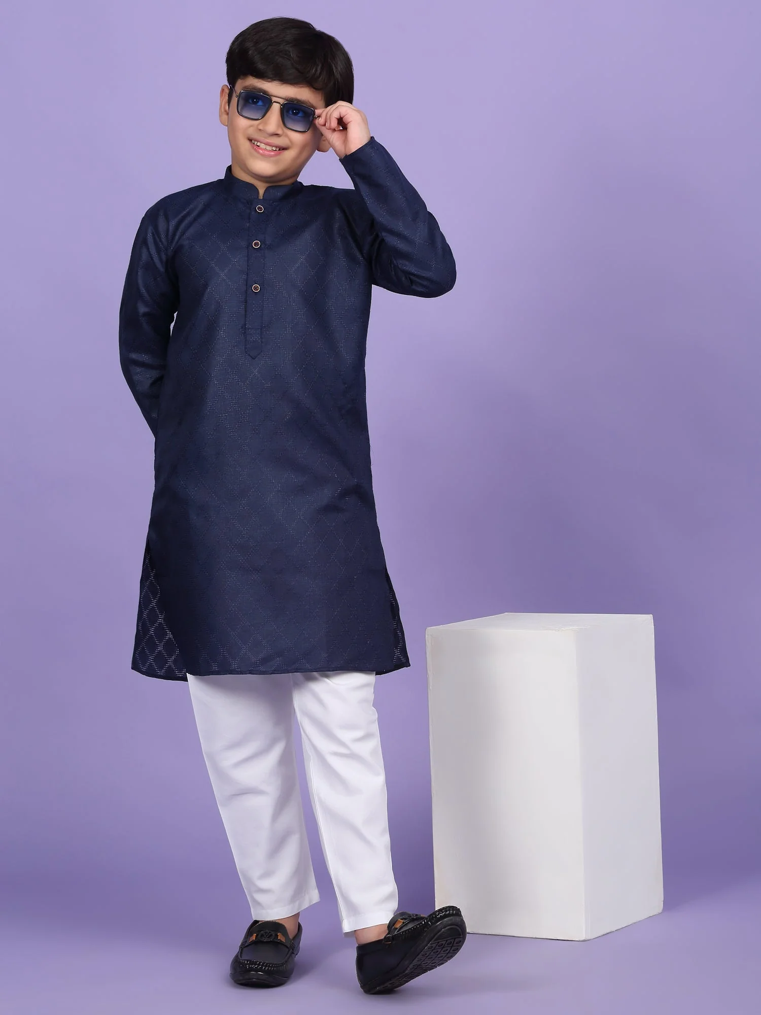 Cotton Blend Woven Design Kurta - Image 205