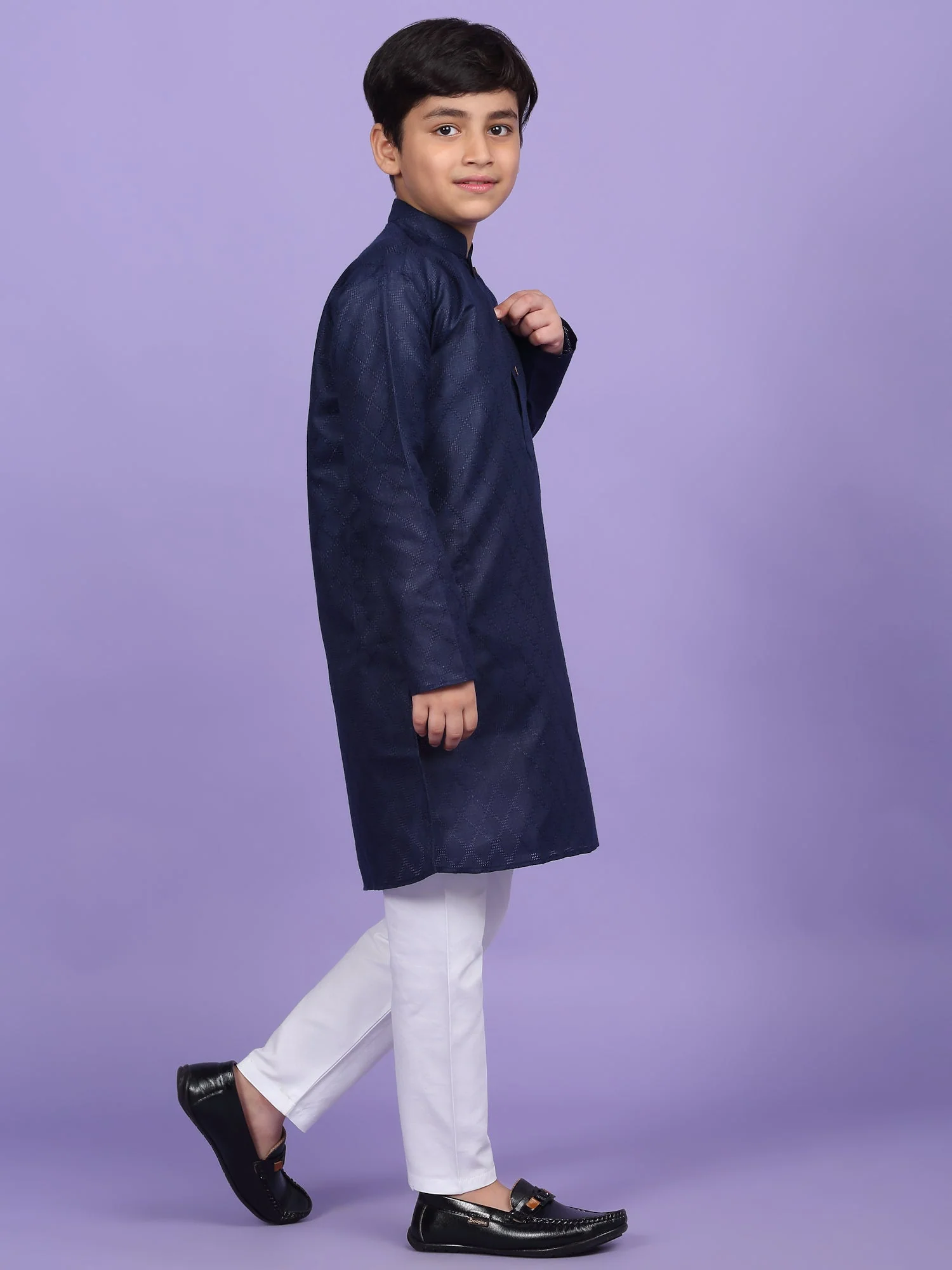 Cotton Blend Woven Design Kurta - Image 28