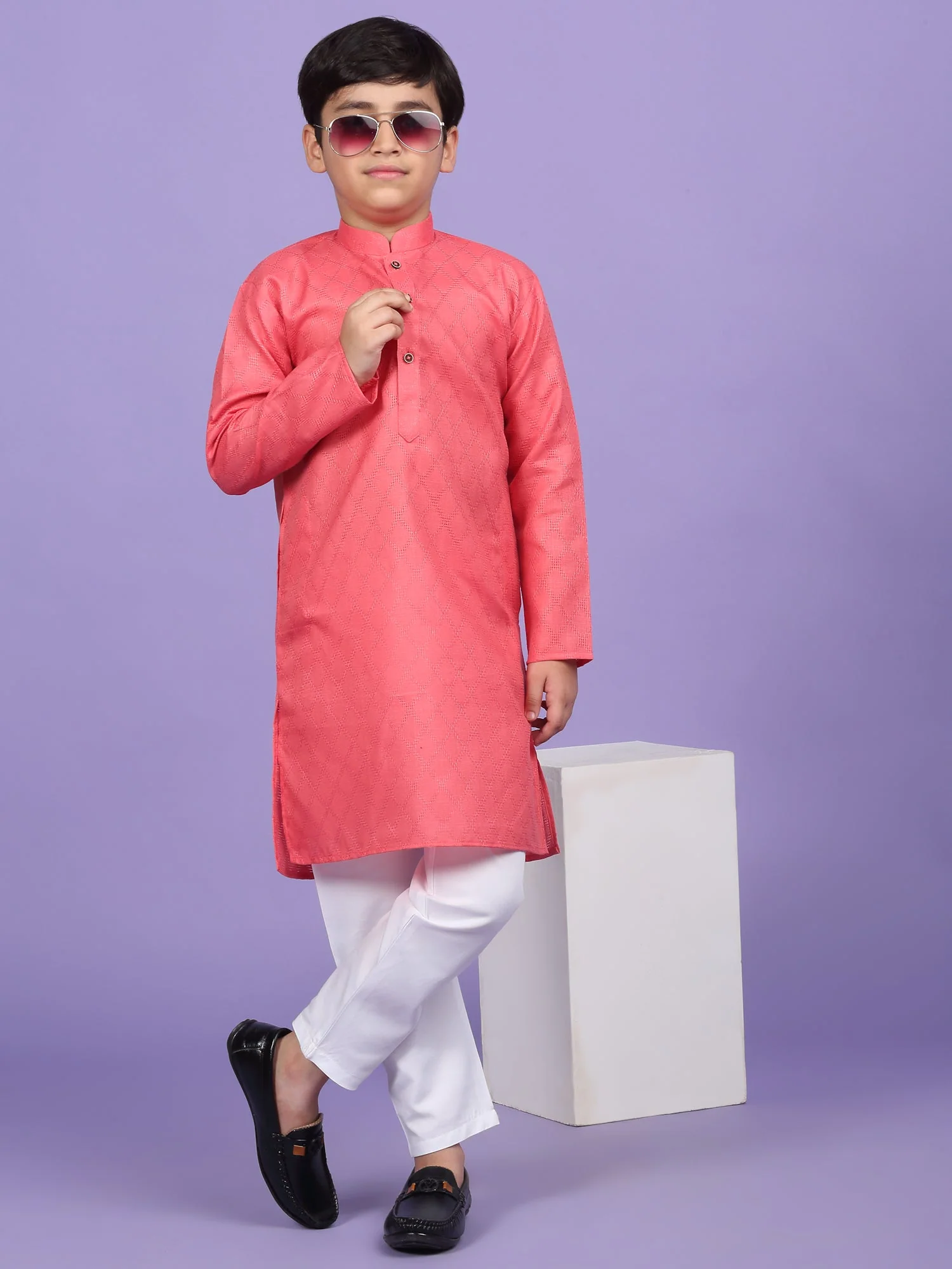Cotton Blend Woven Design Kurta - Image 29