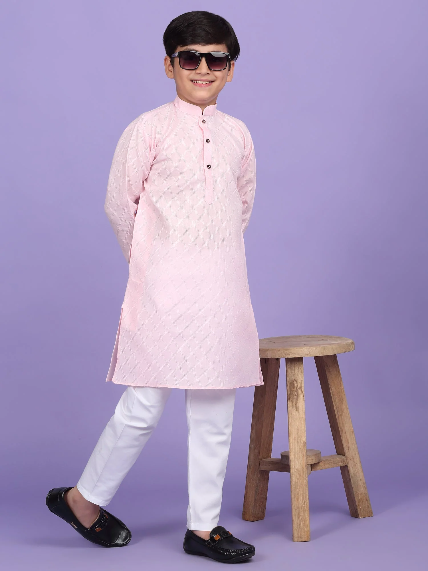 Cotton Blend Woven Design Kurta Set - Image 161