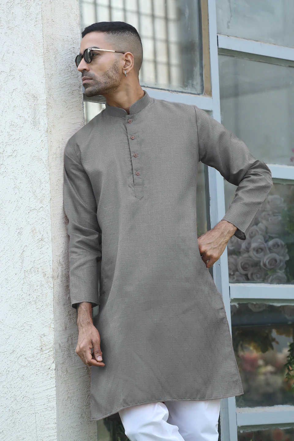 Cotton blend Woven self Desing Kurta - Image 11