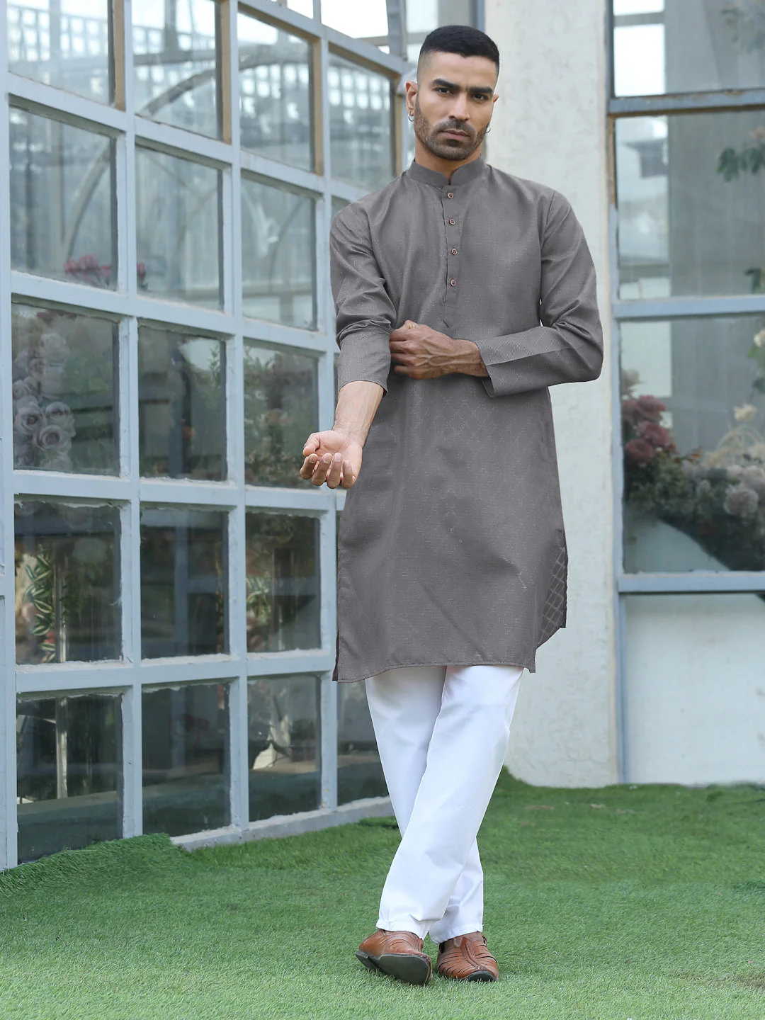 Cotton blend Woven self Desing Kurta - Image 14
