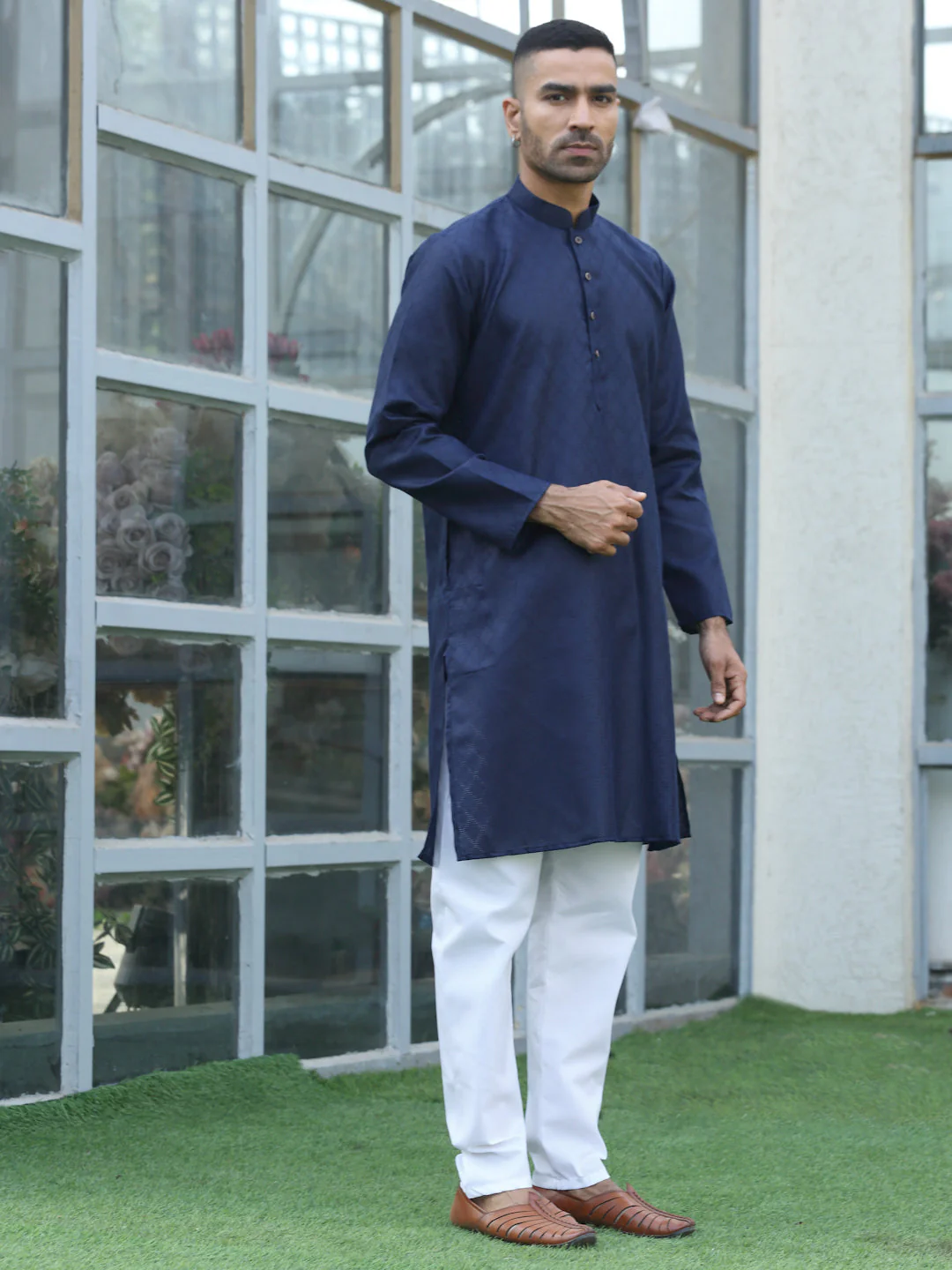 Cotton blend Woven self Desing Kurta - Image 34