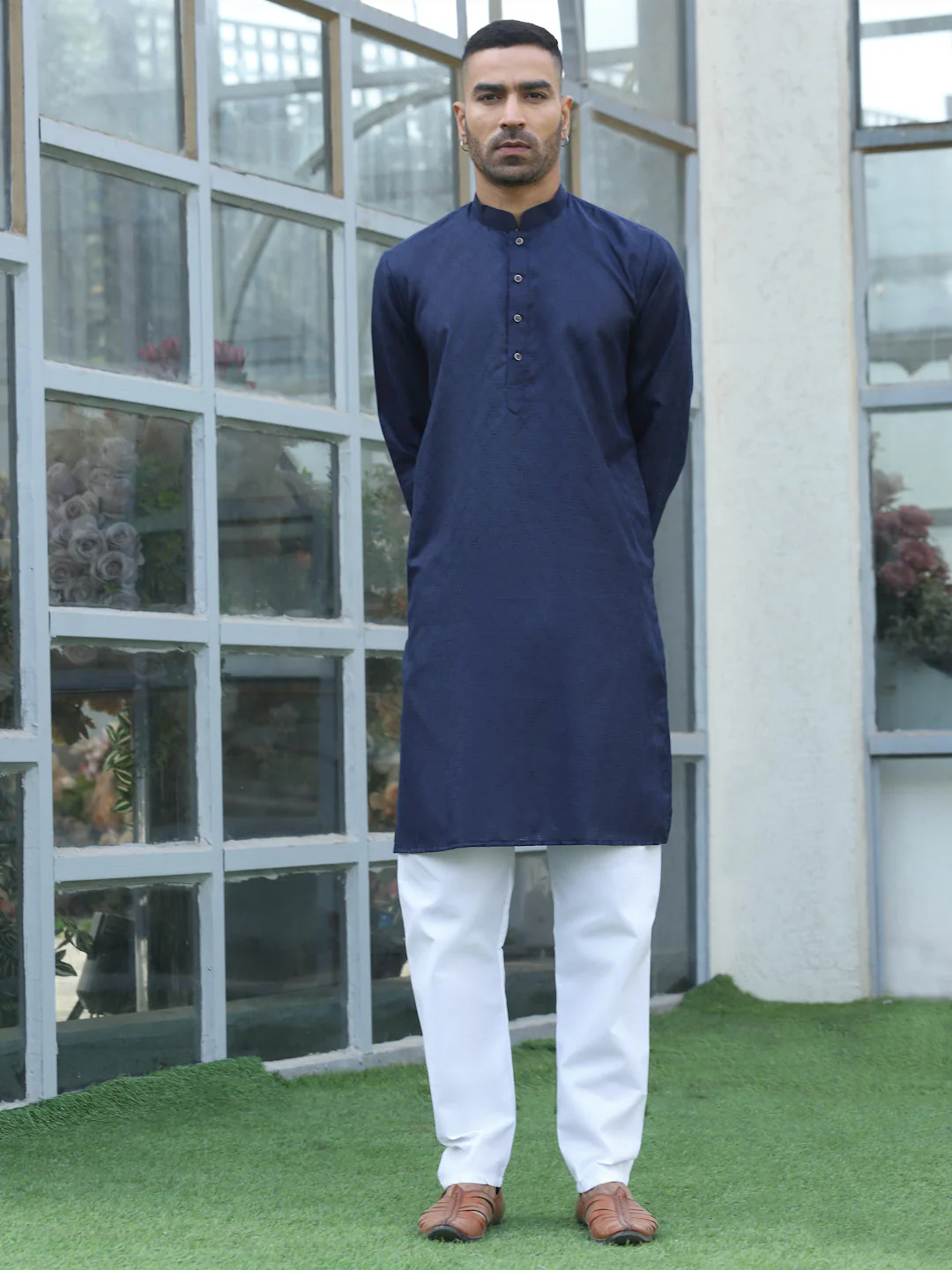 Cotton blend Woven self Desing Kurta - Image 35