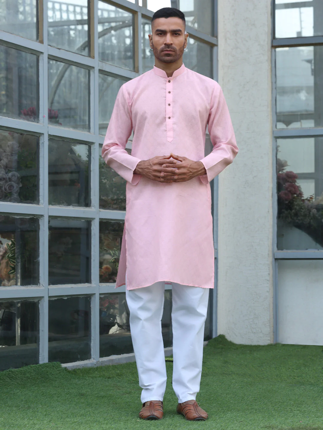 Cotton blend Woven self Desing Kurta - Image 40