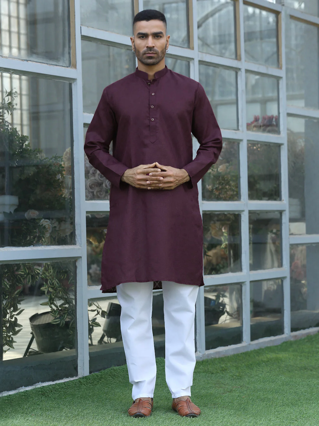 Cotton blend Woven self Desing Kurta - Image 45