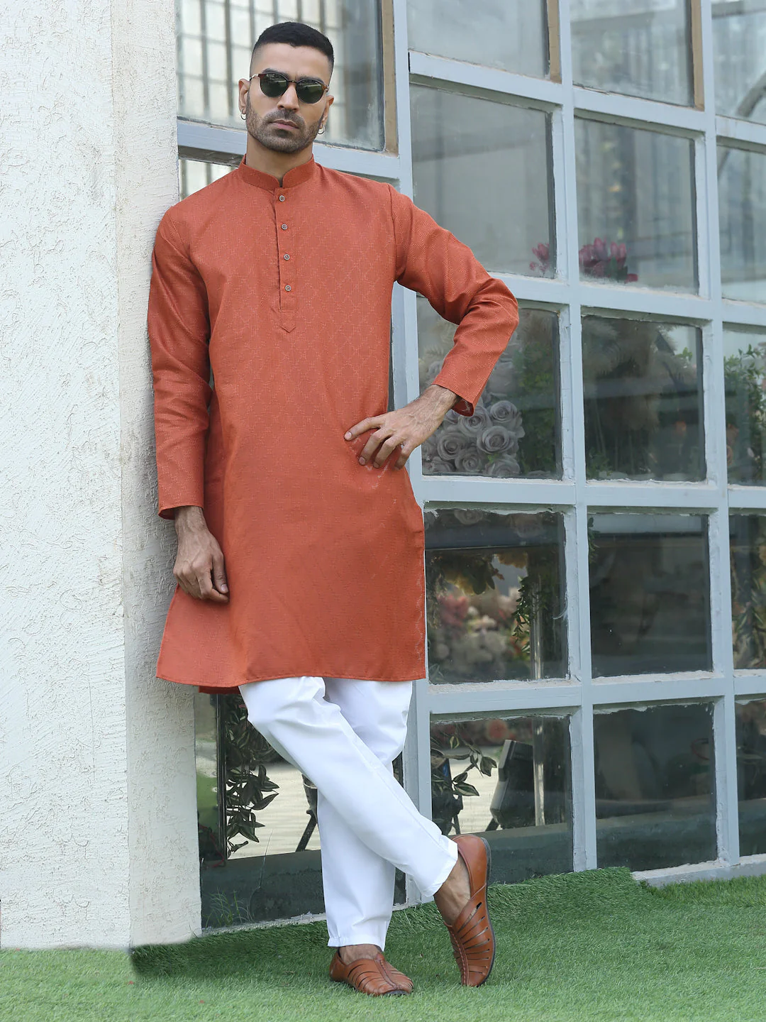 Cotton blend Woven self Desing Kurta - Image 49