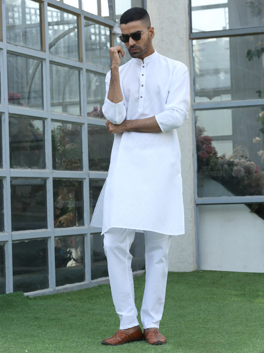 Cotton blend Woven self Desing Kurta - Image 59