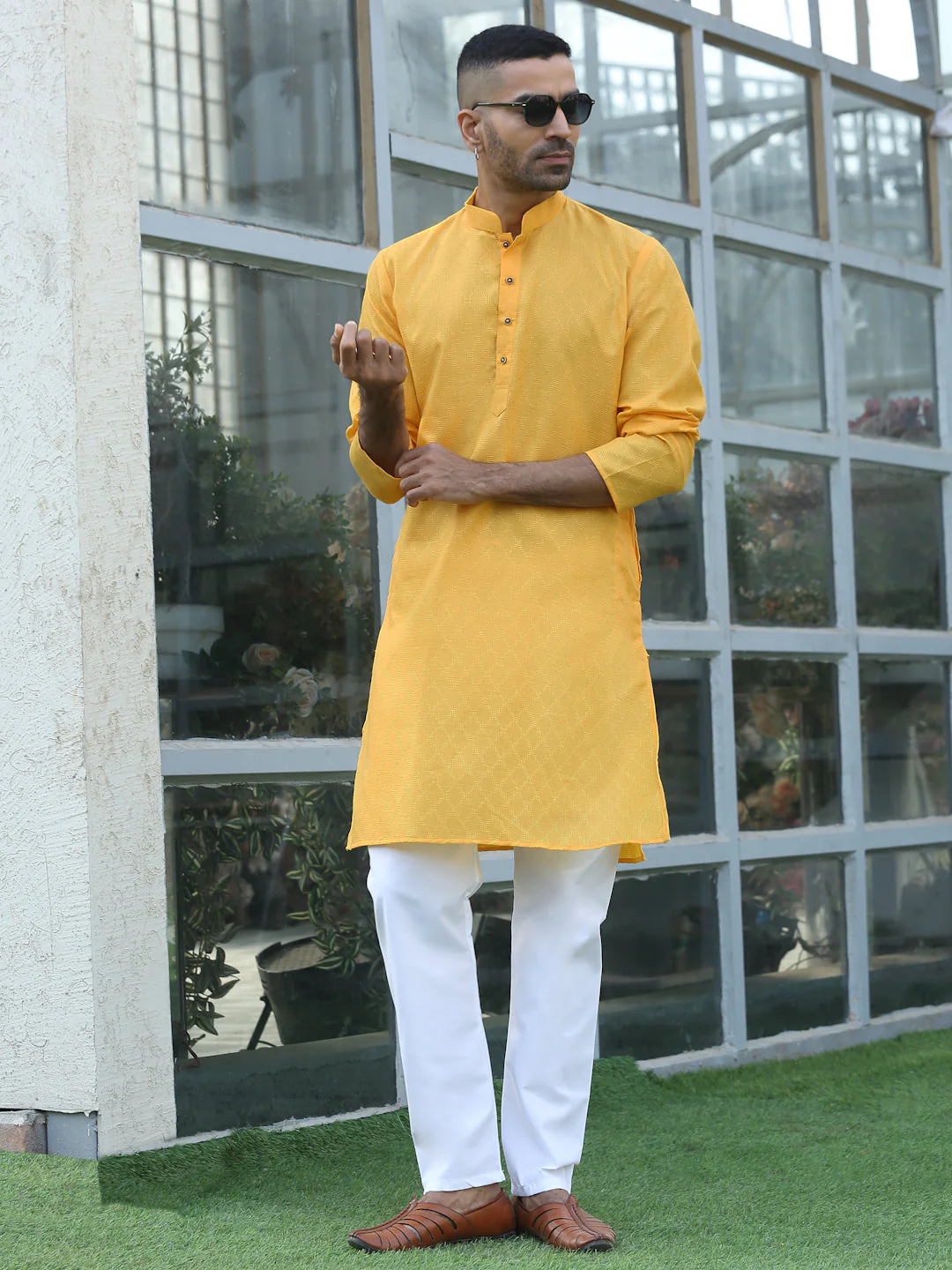 Cotton blend Woven self Desing Kurta - Image 64