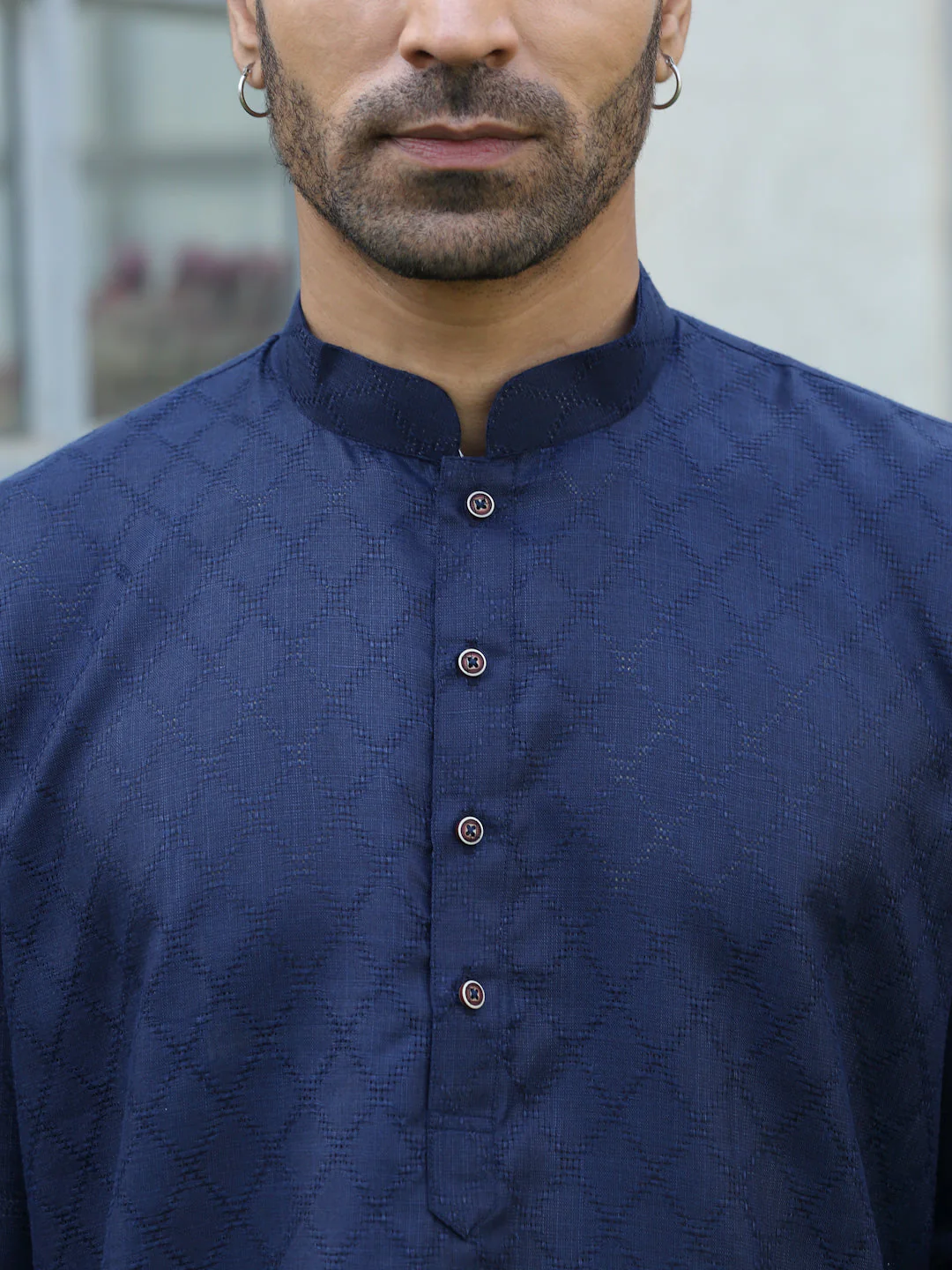 Cotton blend Woven self Desing Kurta Pyjama Set - Image 32