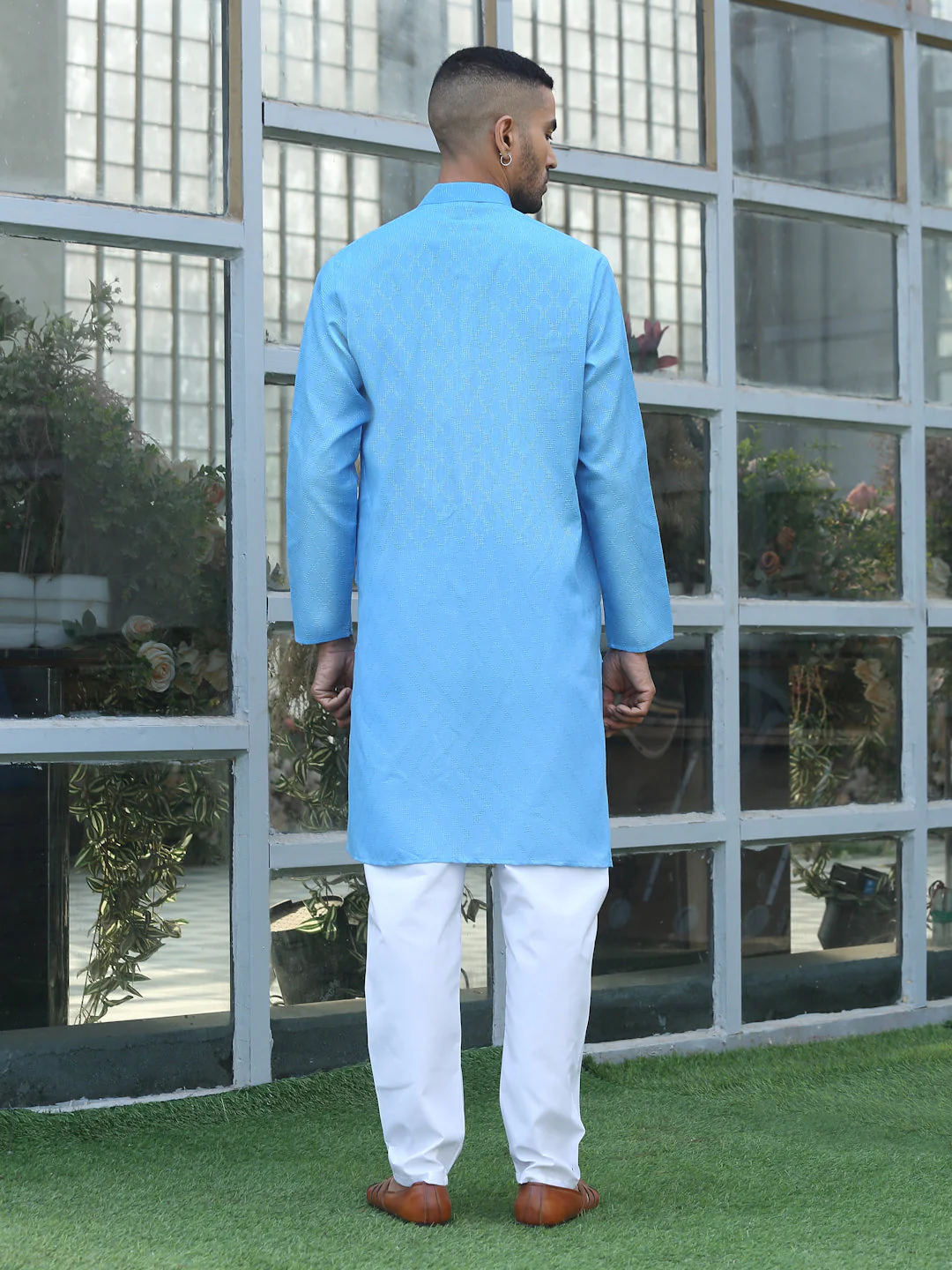 Cotton blend Woven self Desing Kurta Pyjama Set - Image 51