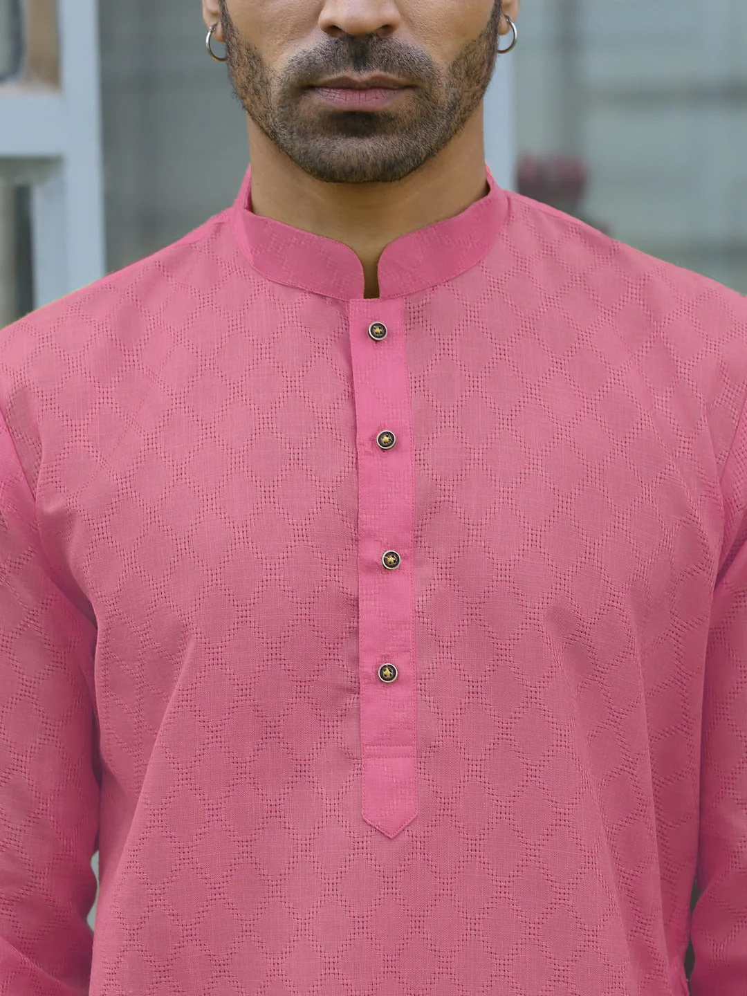 Cotton blend Woven self Desing Kurta Pyjama Set - Image 8