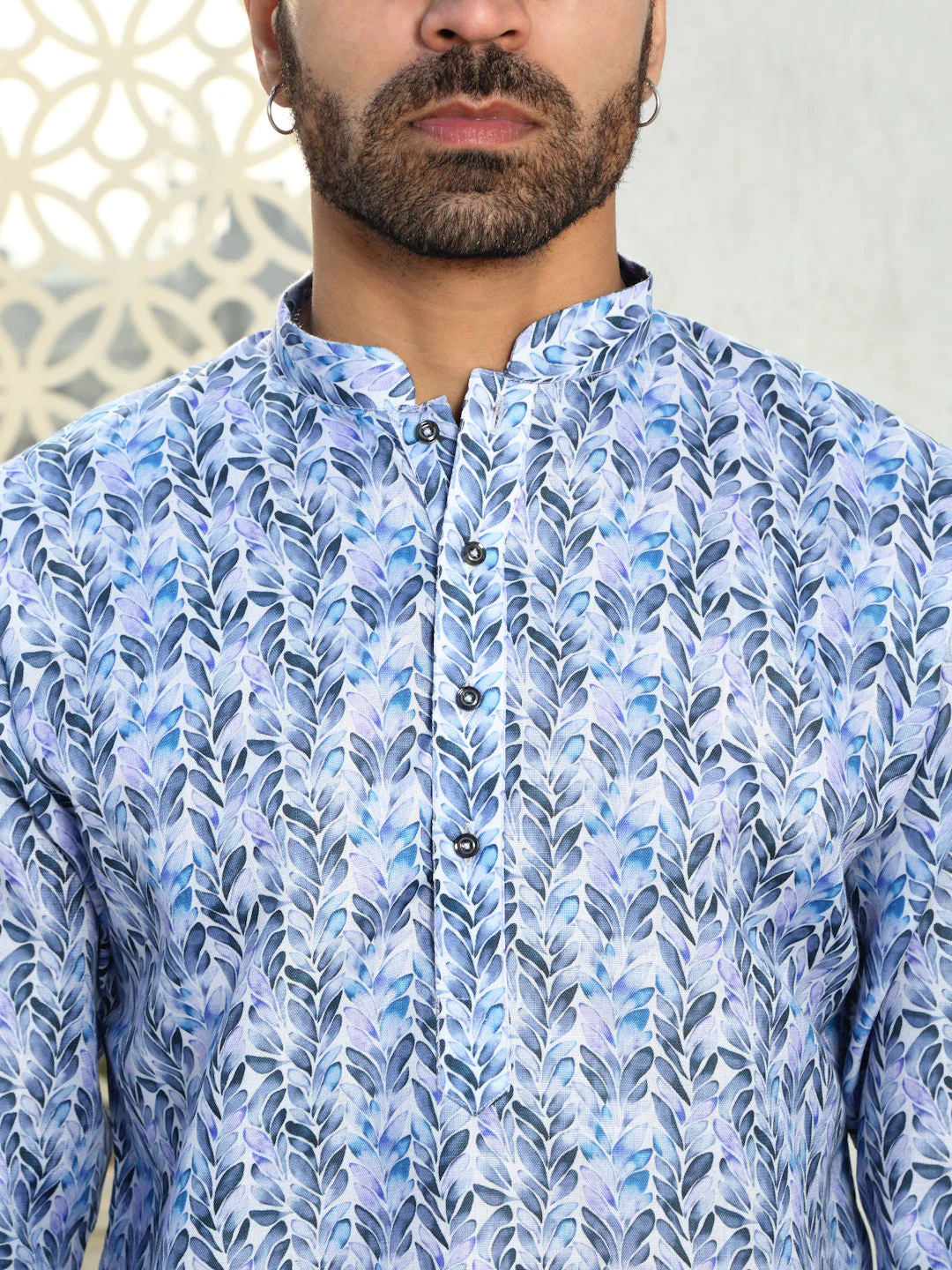 Cotton Leaf Printed Straight Kurta - Image 3